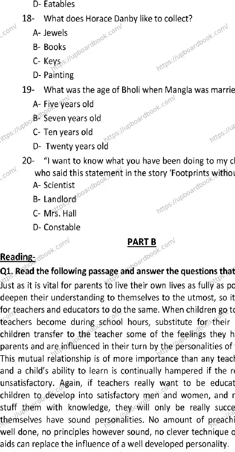UP Board Class 10th ENGLISH-917 Previous Year Question Paper Image 5