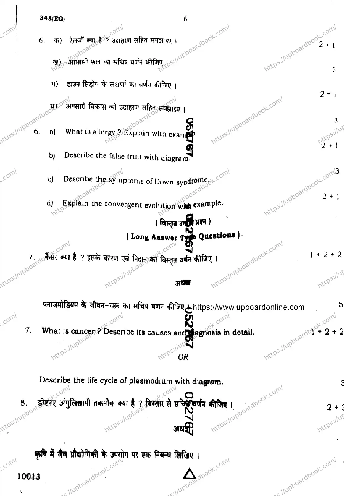 UP Board Class 12th BIOLOGY-348-EG Previous Year Question Paper Image 6
