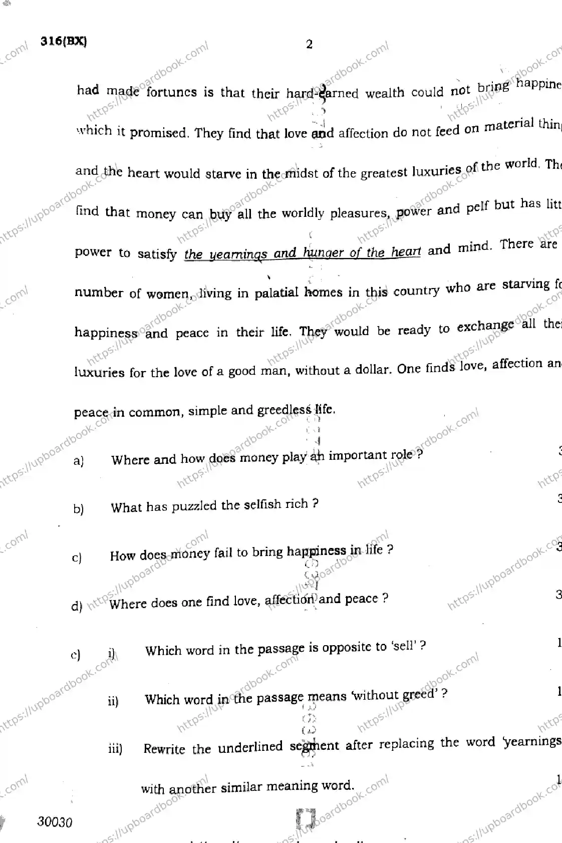 UP Board Class 12th ENGLISH-316-BX Previous Year Question Paper Image 2
