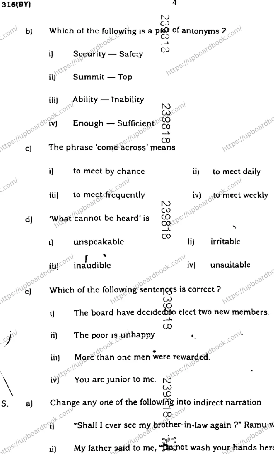 UP Board Class 12th ENGLISH-316-BY Previous Year Question Paper Image 4