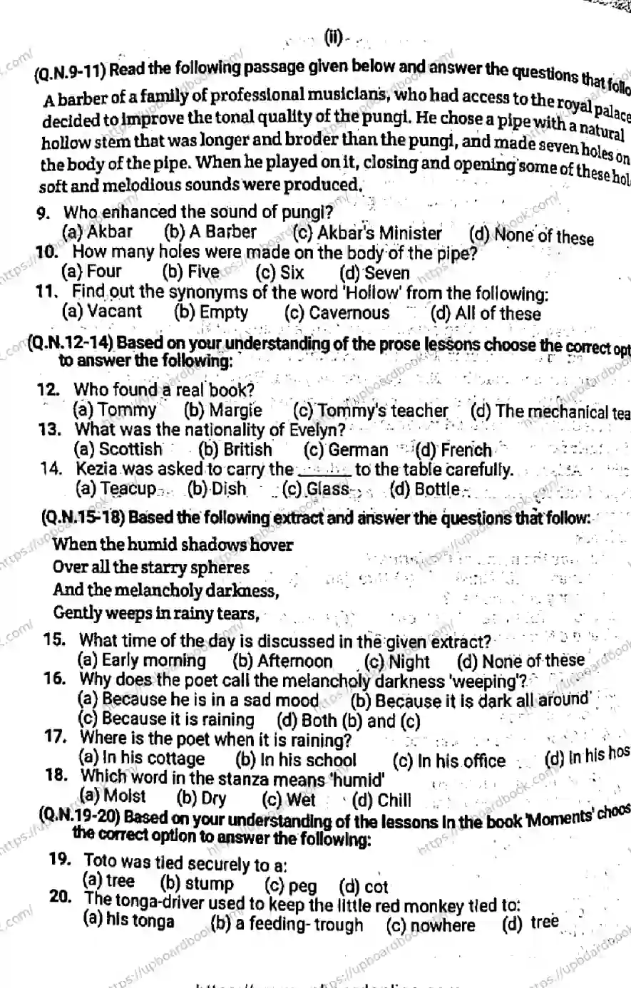 UP Board Class 9th ENGLISH-291025 Previous Year Question Paper Image 2