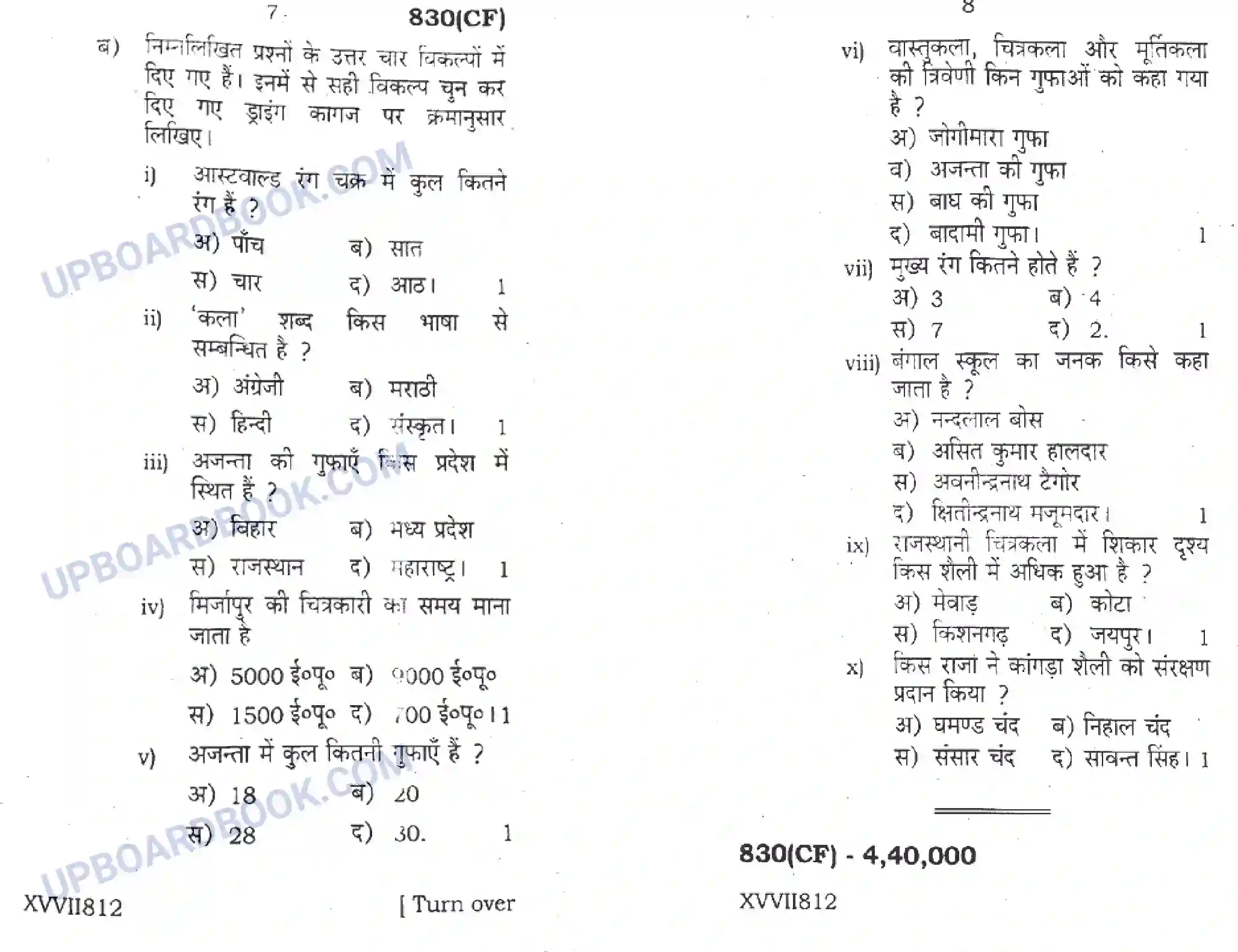 UP Board Class 10th Chitrakala 2019 (830 CF) Previous Year Question Paper Image 4