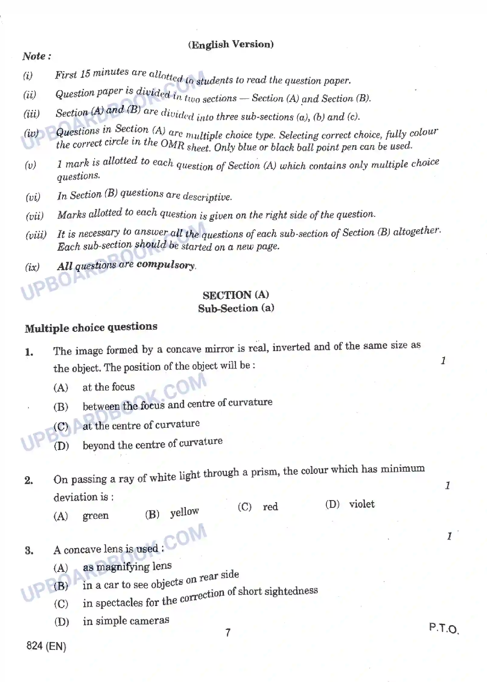 UP Board Class 10th Science - 824-EN - 2023 Previous Year Question Paper Image 7