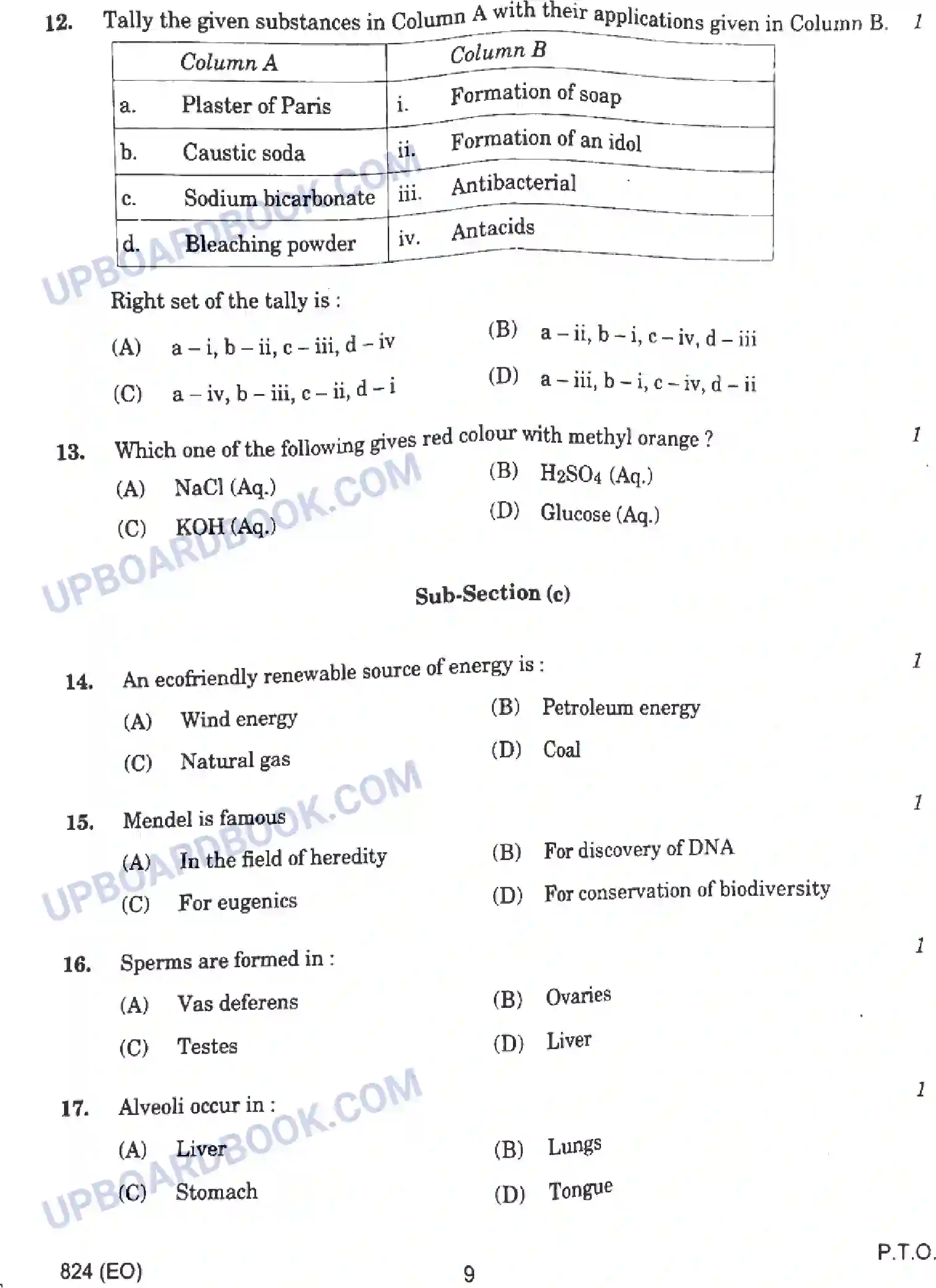 UP Board Class 10th Science - 824-EO - 2023 Previous Year Question Paper Image 9