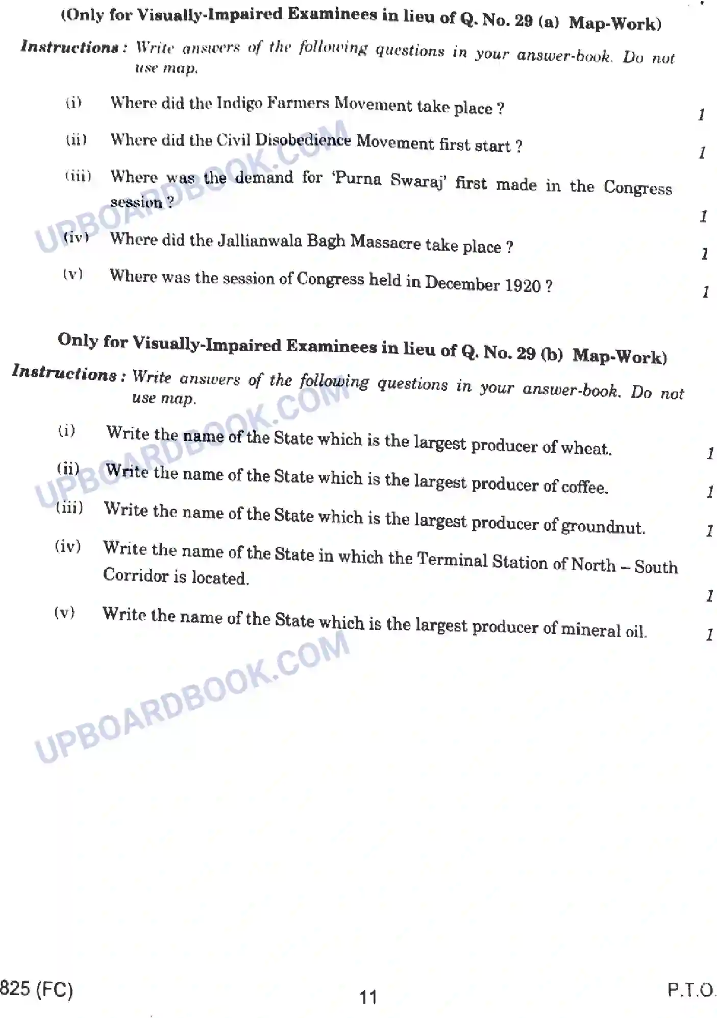 UP Board Class 10th Social Science - 825-FC - 2023 Previous Year Question Paper Image 11