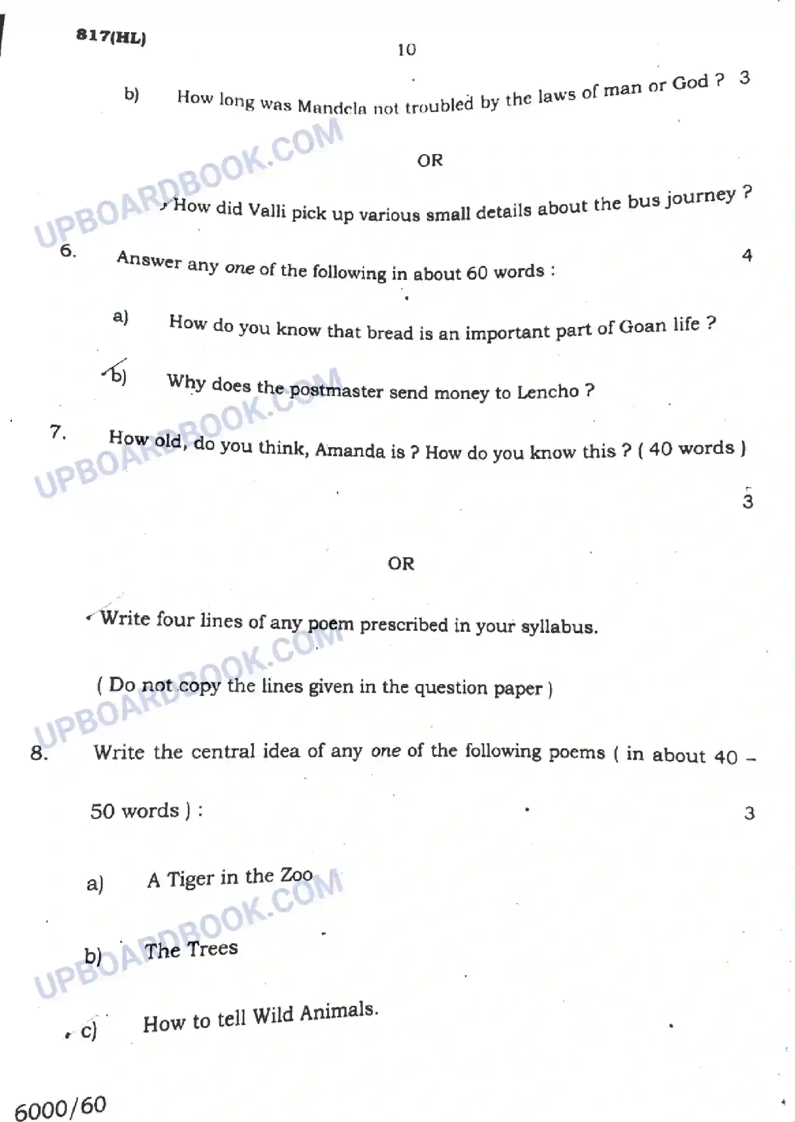 UP Board Class 10th English - 817-HL - 2024 Previous Year Question Paper Image 10