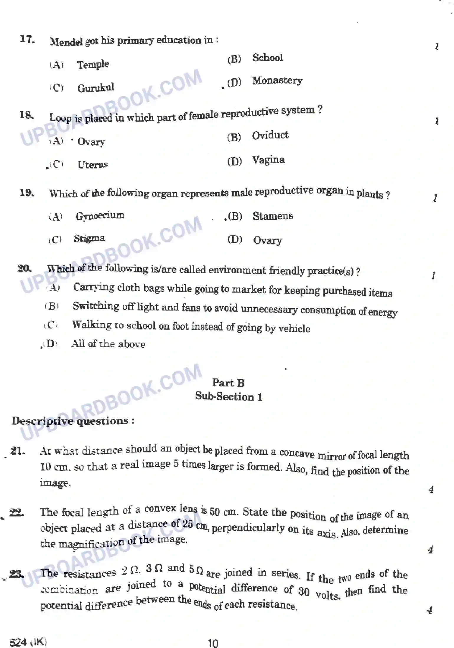 UP Board Class 10th Science - 824-IK - 2024 Previous Year Question Paper Image 10