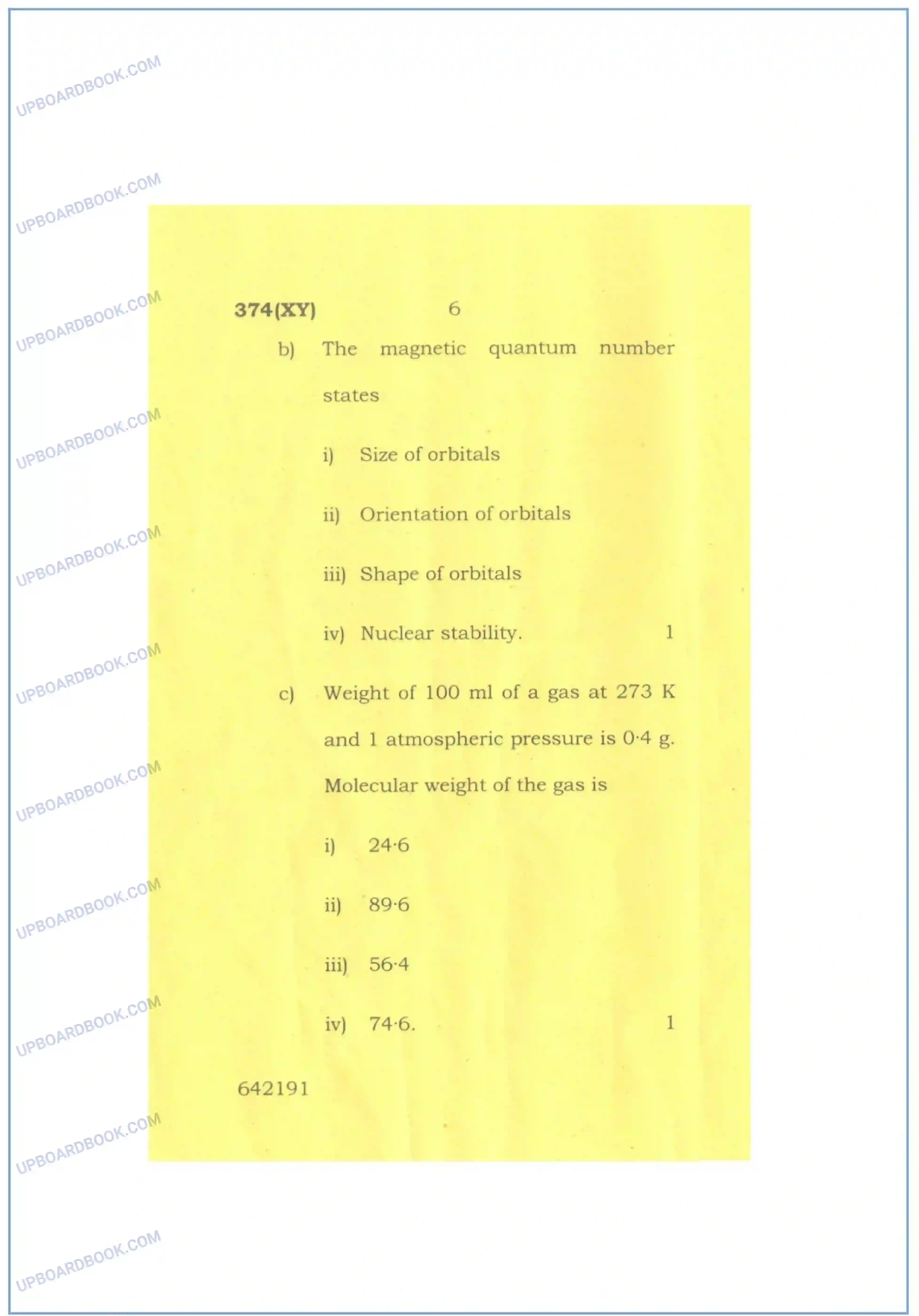 UP Board Class 12th Chemistry 2016 Set 1 Previous Year Question Paper Image 6