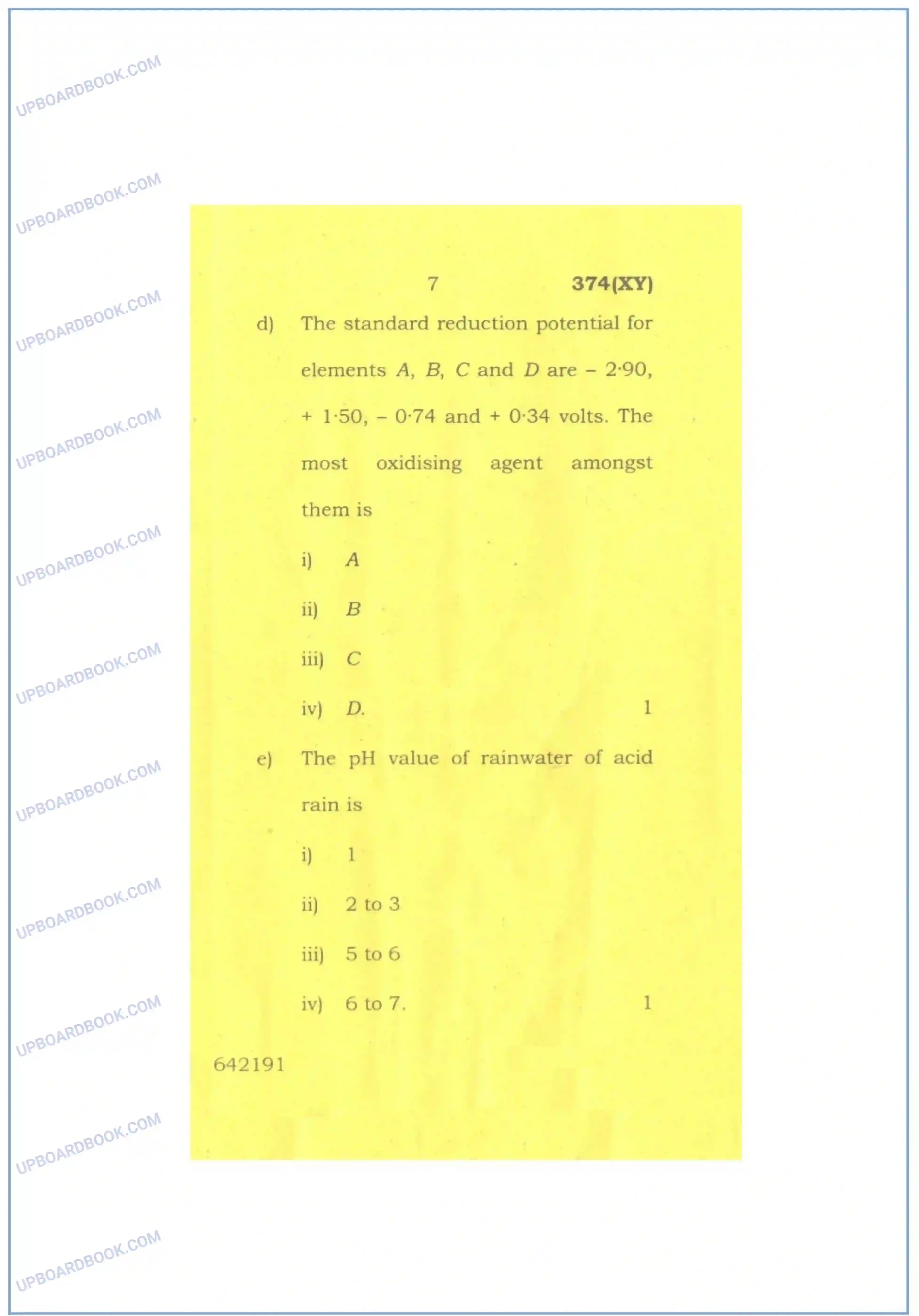 UP Board Class 12th Chemistry 2016 Set 1 Previous Year Question Paper Image 7