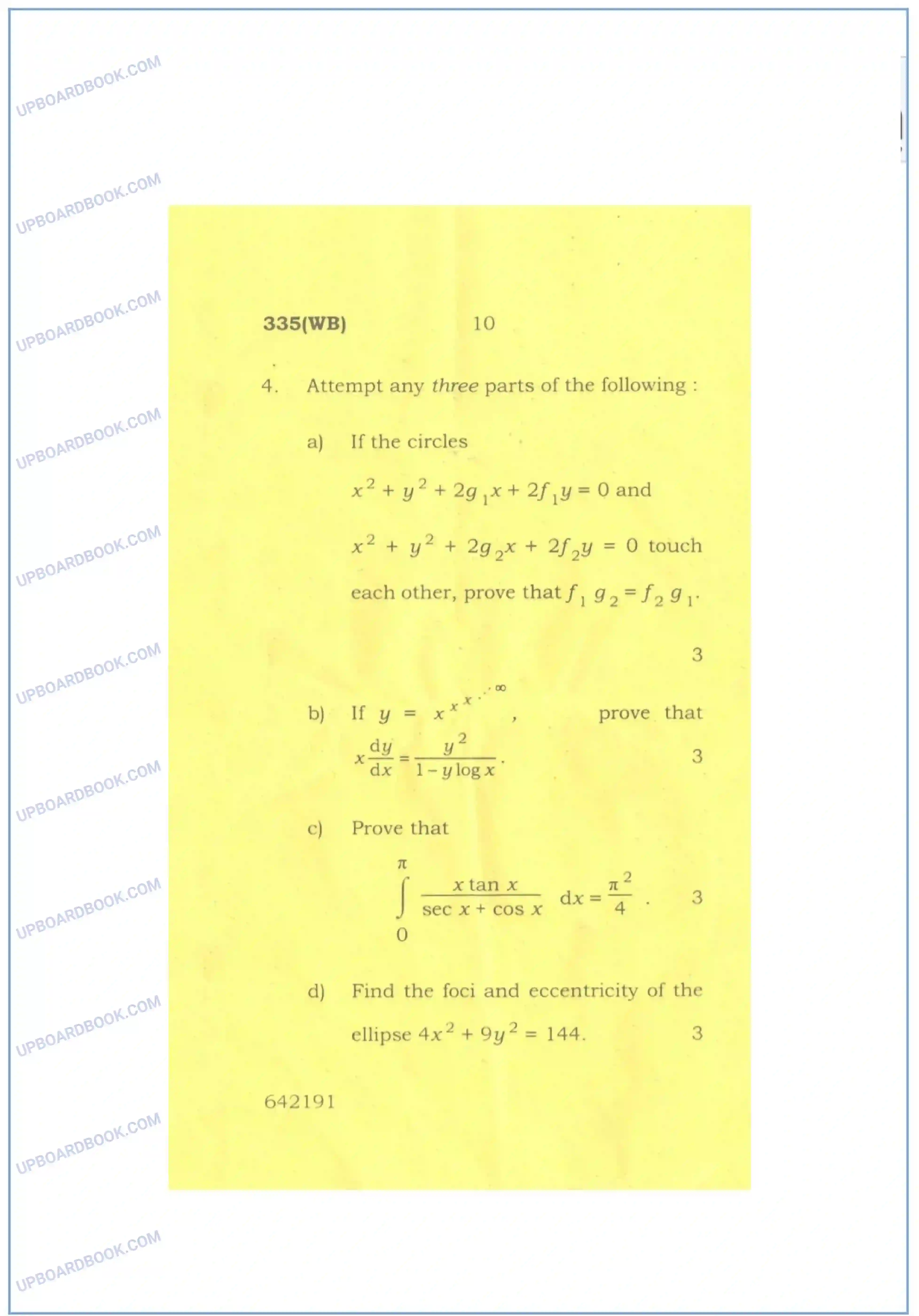 UP Board Class 12th Maths 2016 Set 2 Previous Year Question Paper Image 10