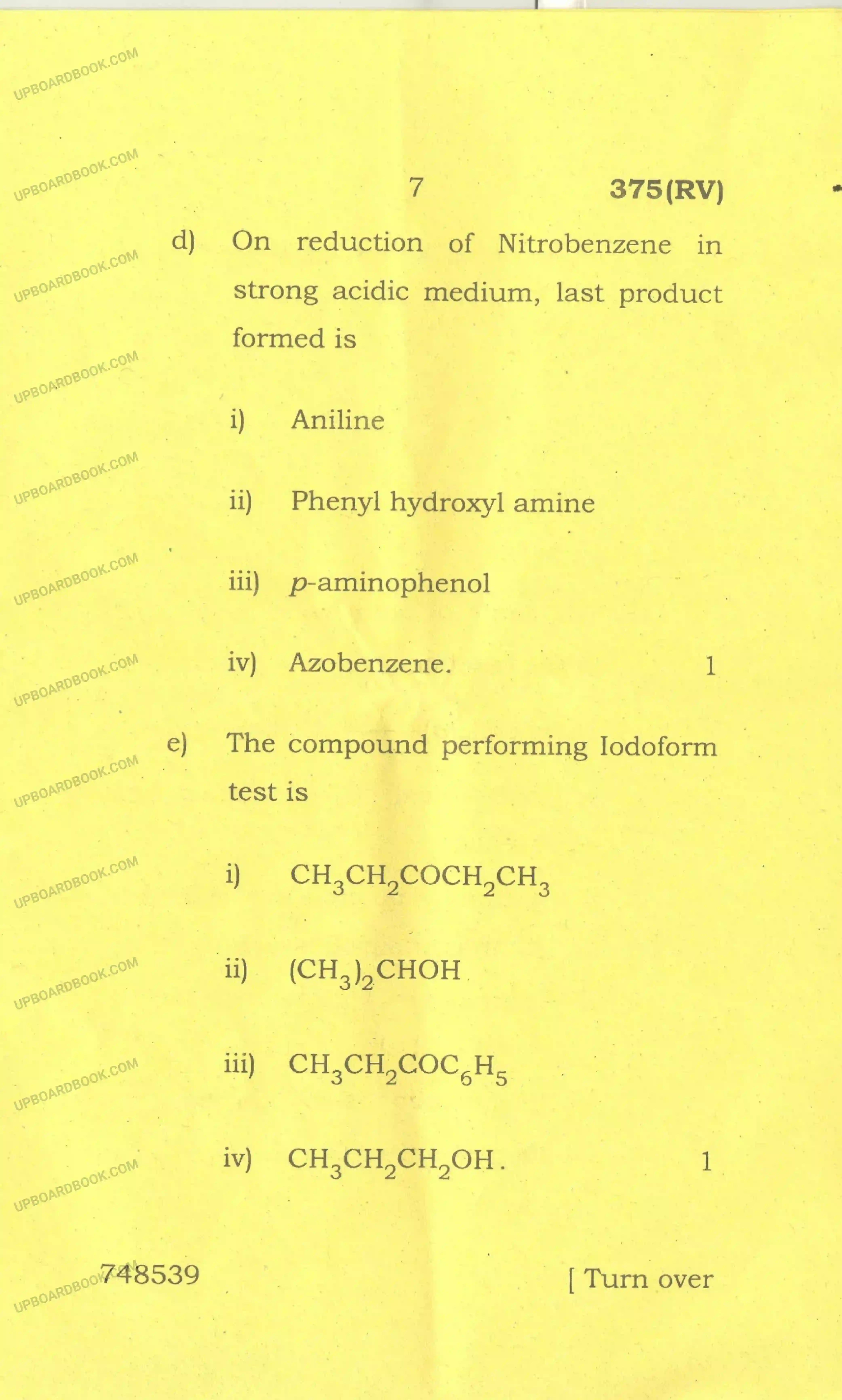 UP Board Class 12th Chemistry 2017 Set 2 Previous Year Question Paper Image 7