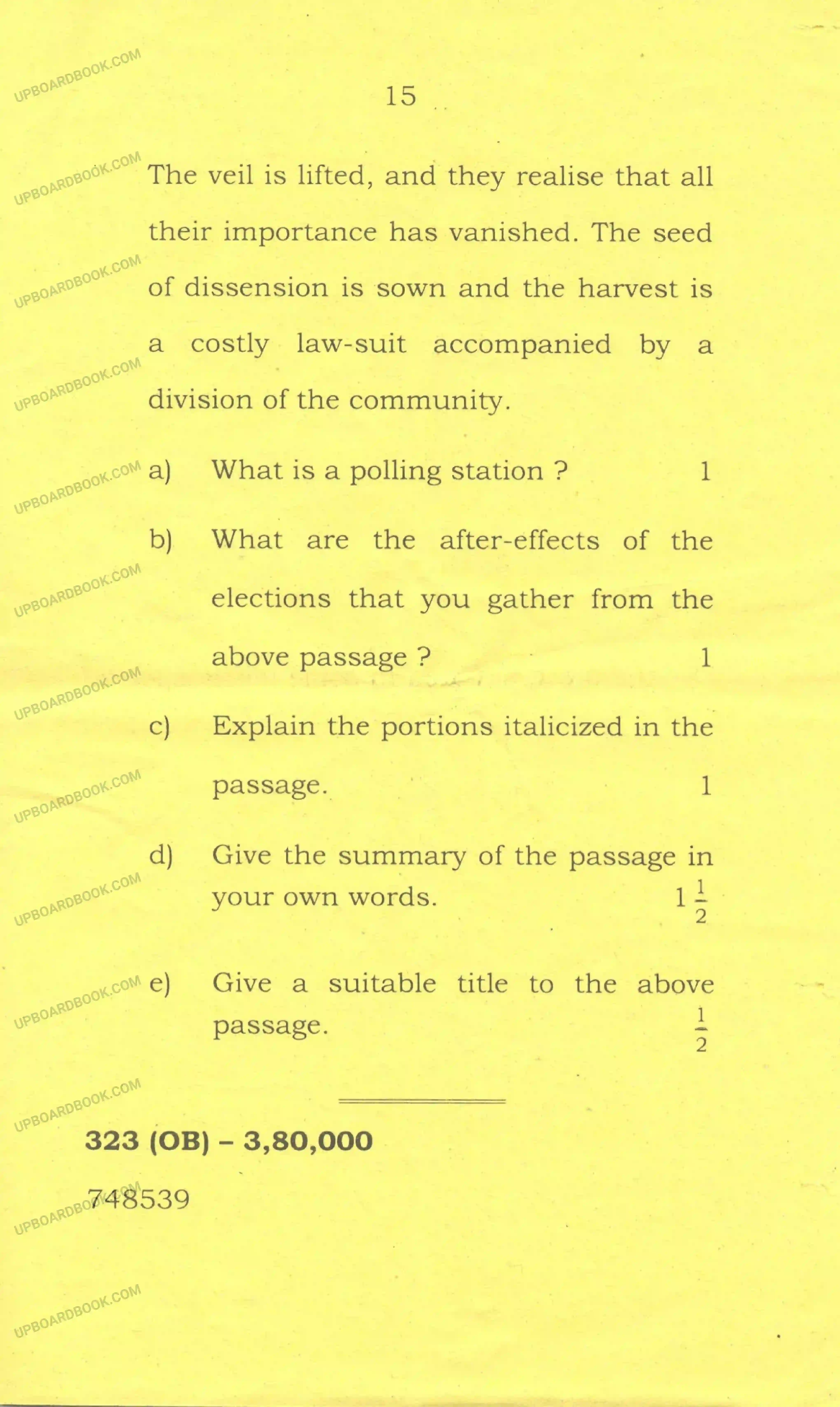 UP Board Class 12th English 2017 Set 2 Previous Year Question Paper Image 14