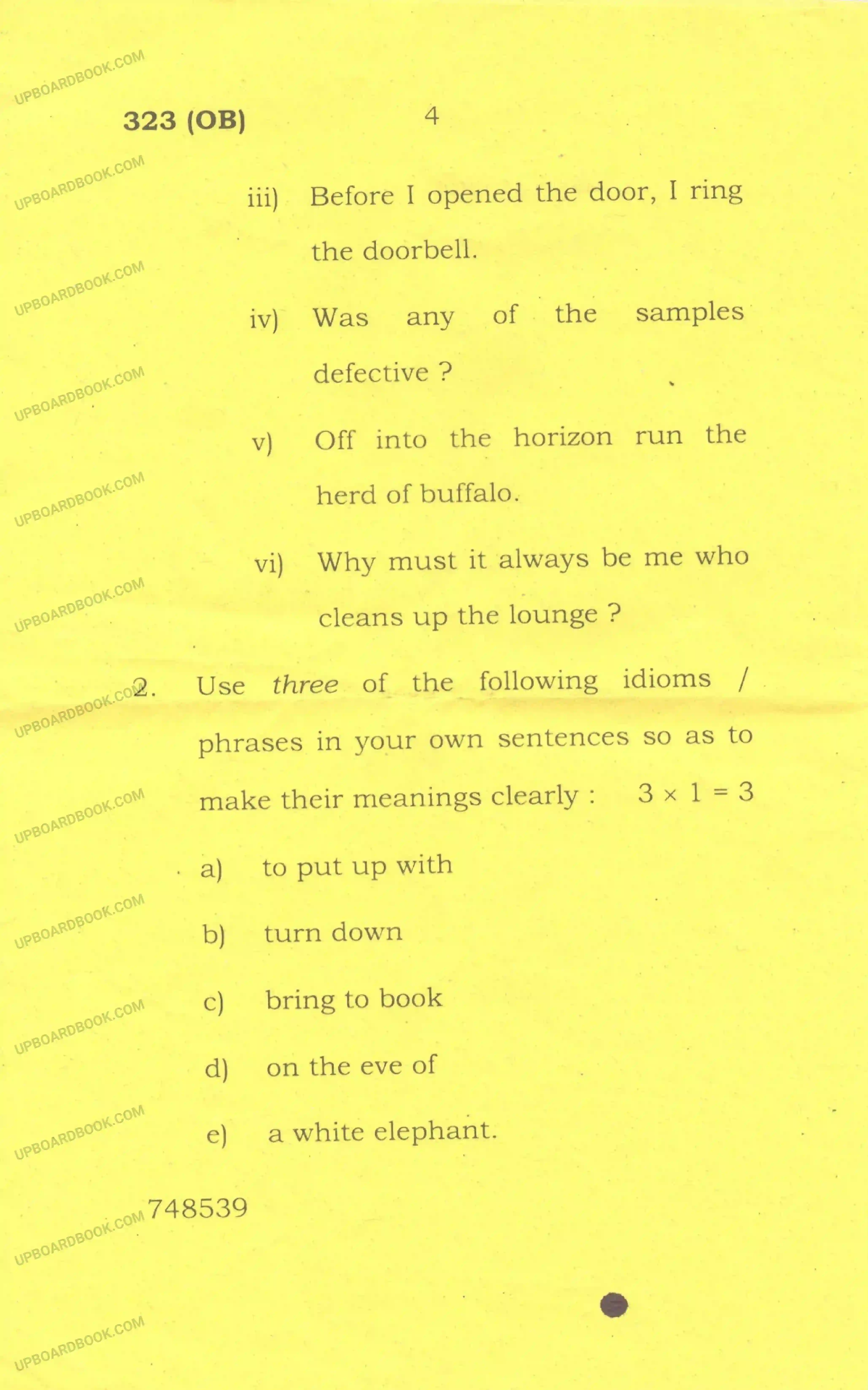 UP Board Class 12th English 2017 Set 2 Previous Year Question Paper Image 4