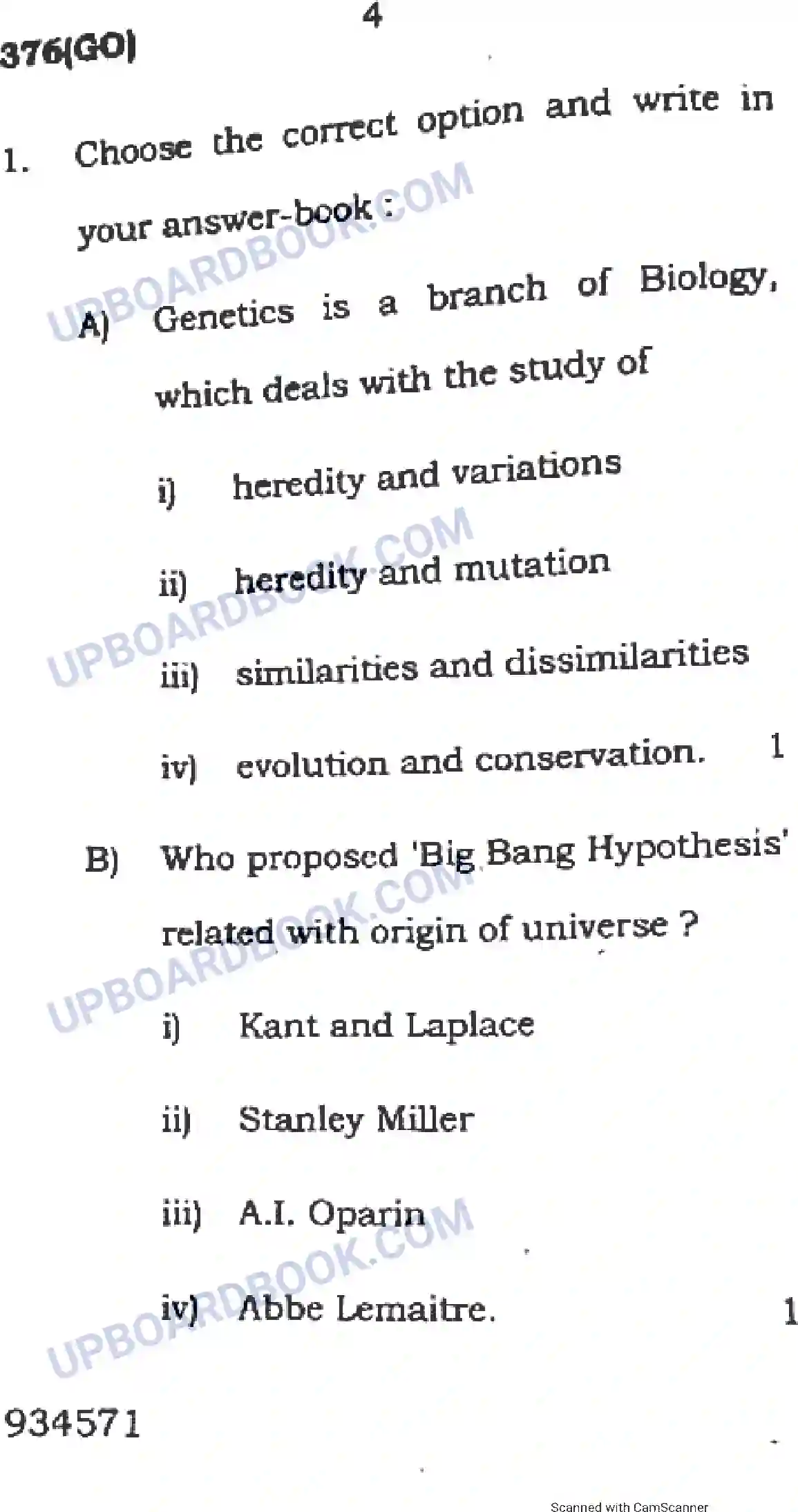 UP Board Class 12th Biology 2018 (376 GO) Previous Year Question Paper Image 4