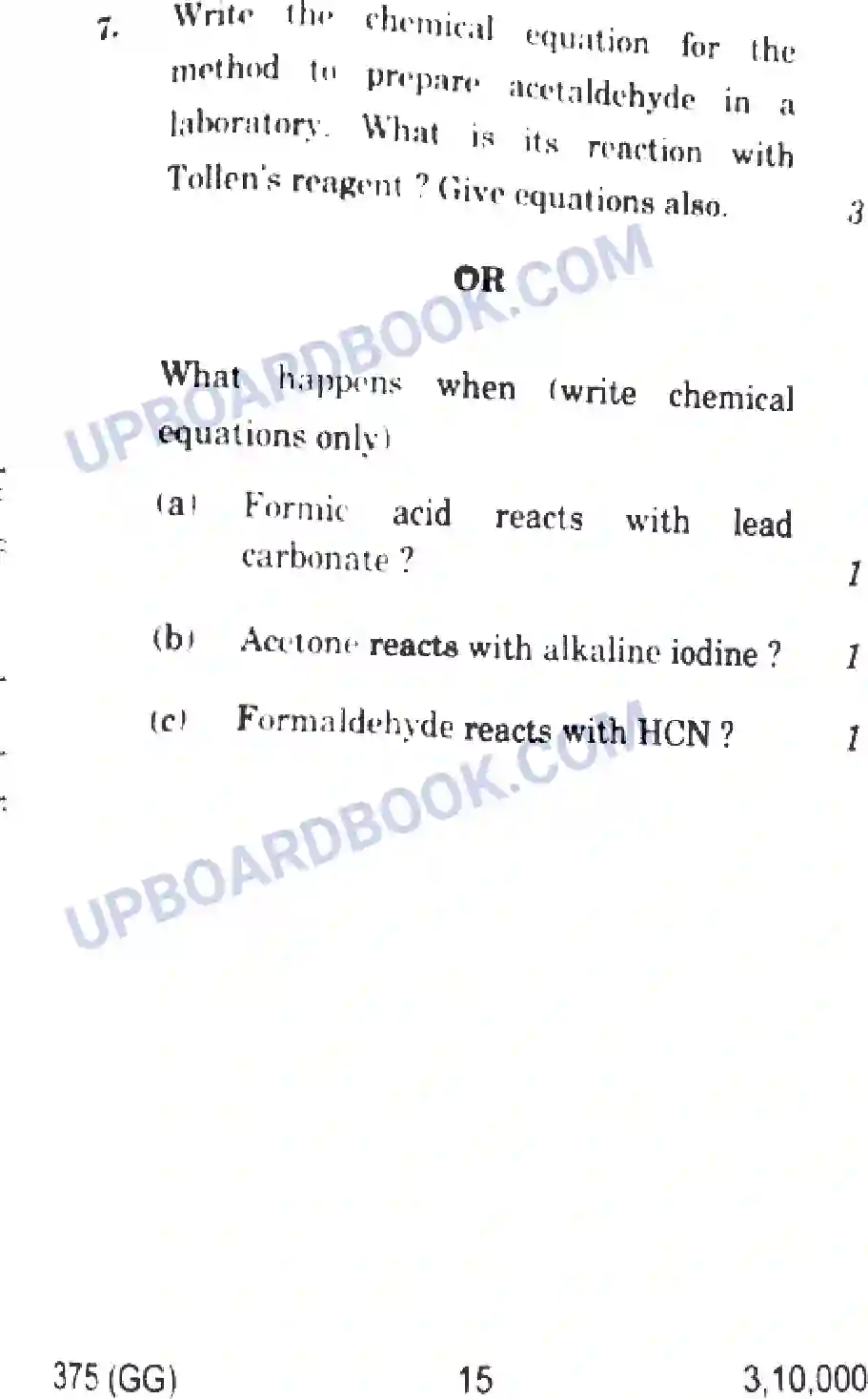 UP Board Class 12th Chemistry 2018 (375 GG) Previous Year Question Paper Image 8