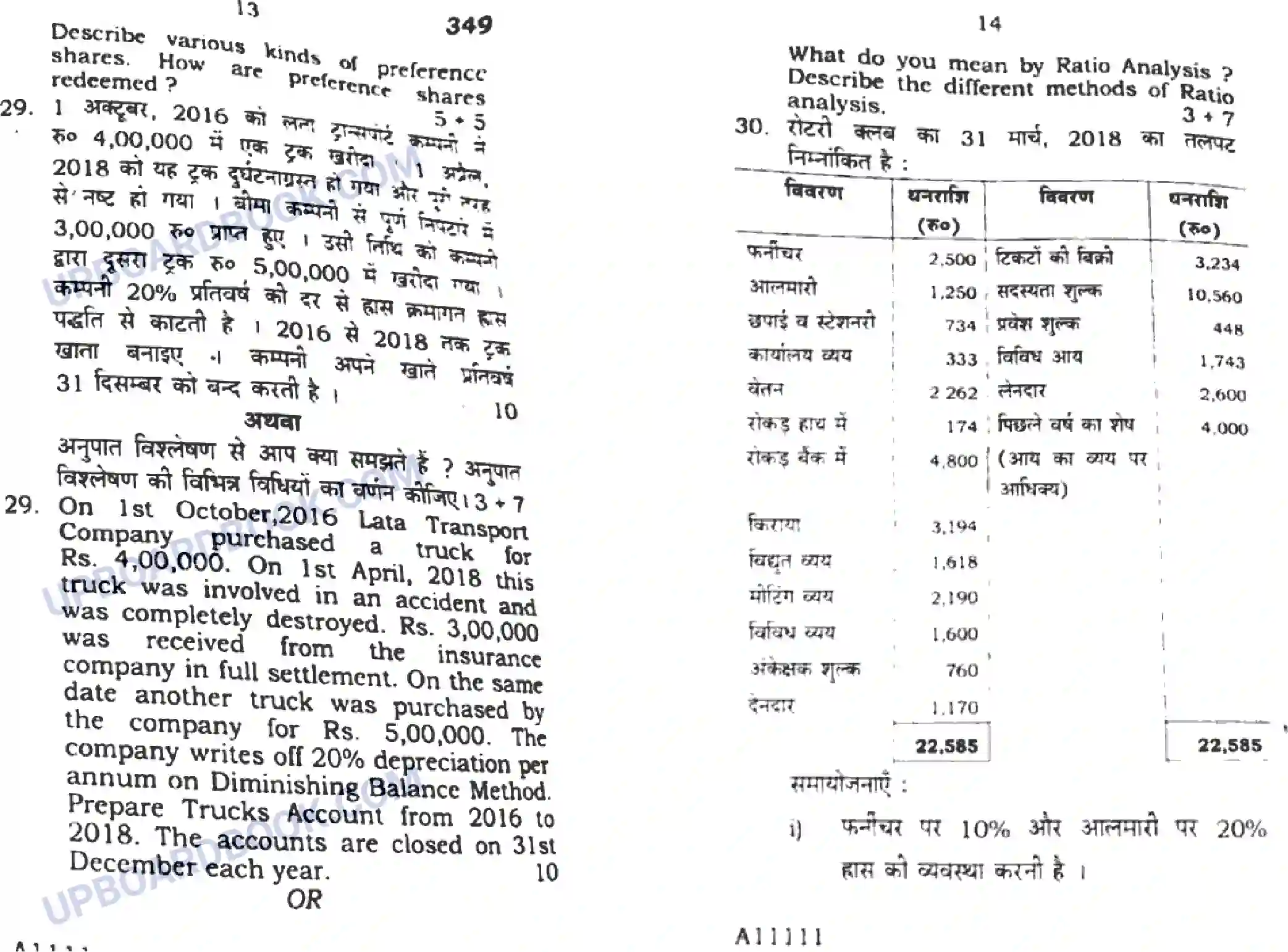 UP Board Class 12th Book Keeping & Accountancy 2019 (349) Previous Year Question Paper Image 7