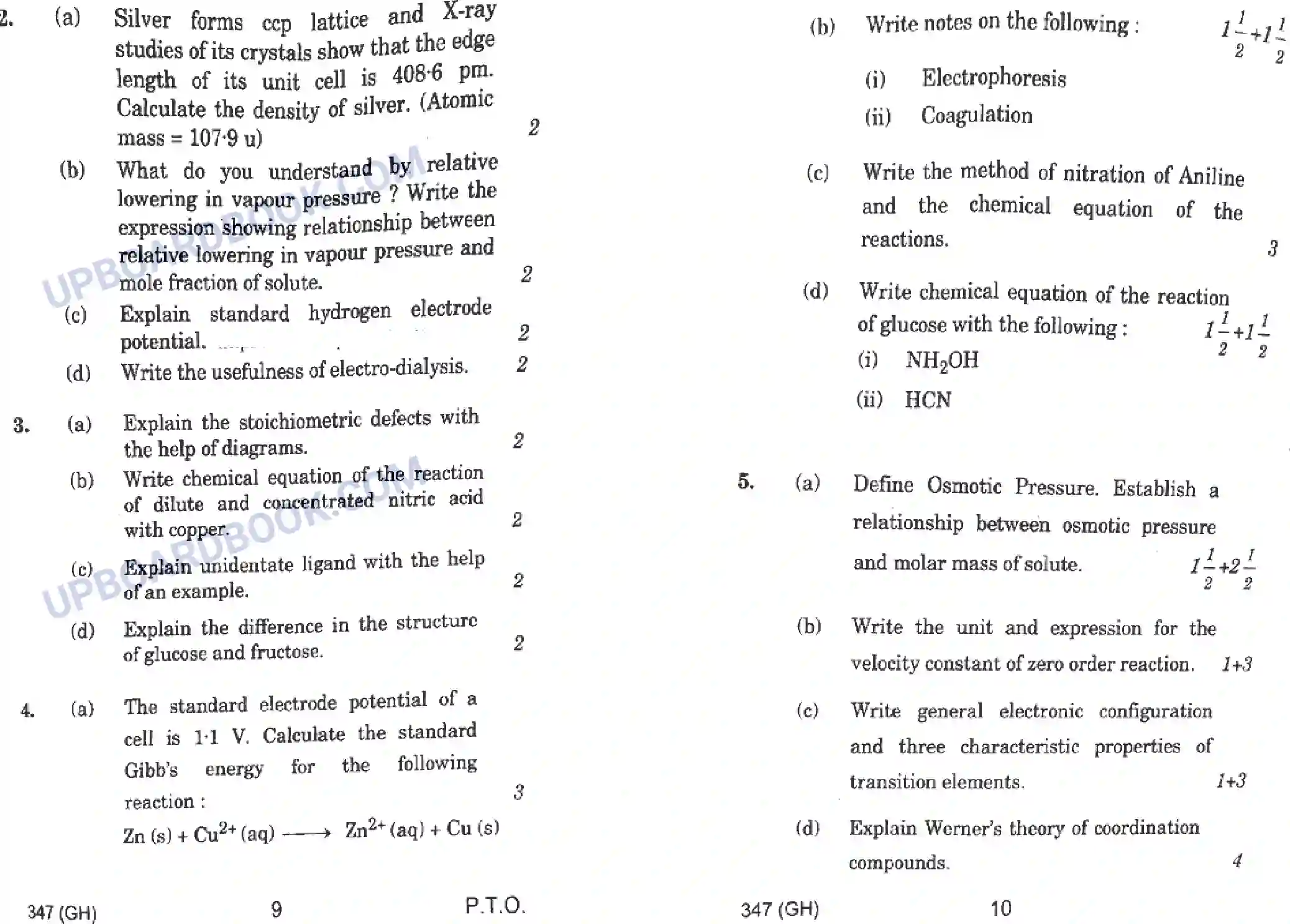 UP Board Class 12th Chemistry (347 GH) 2022 Previous Year Question Paper Image 5