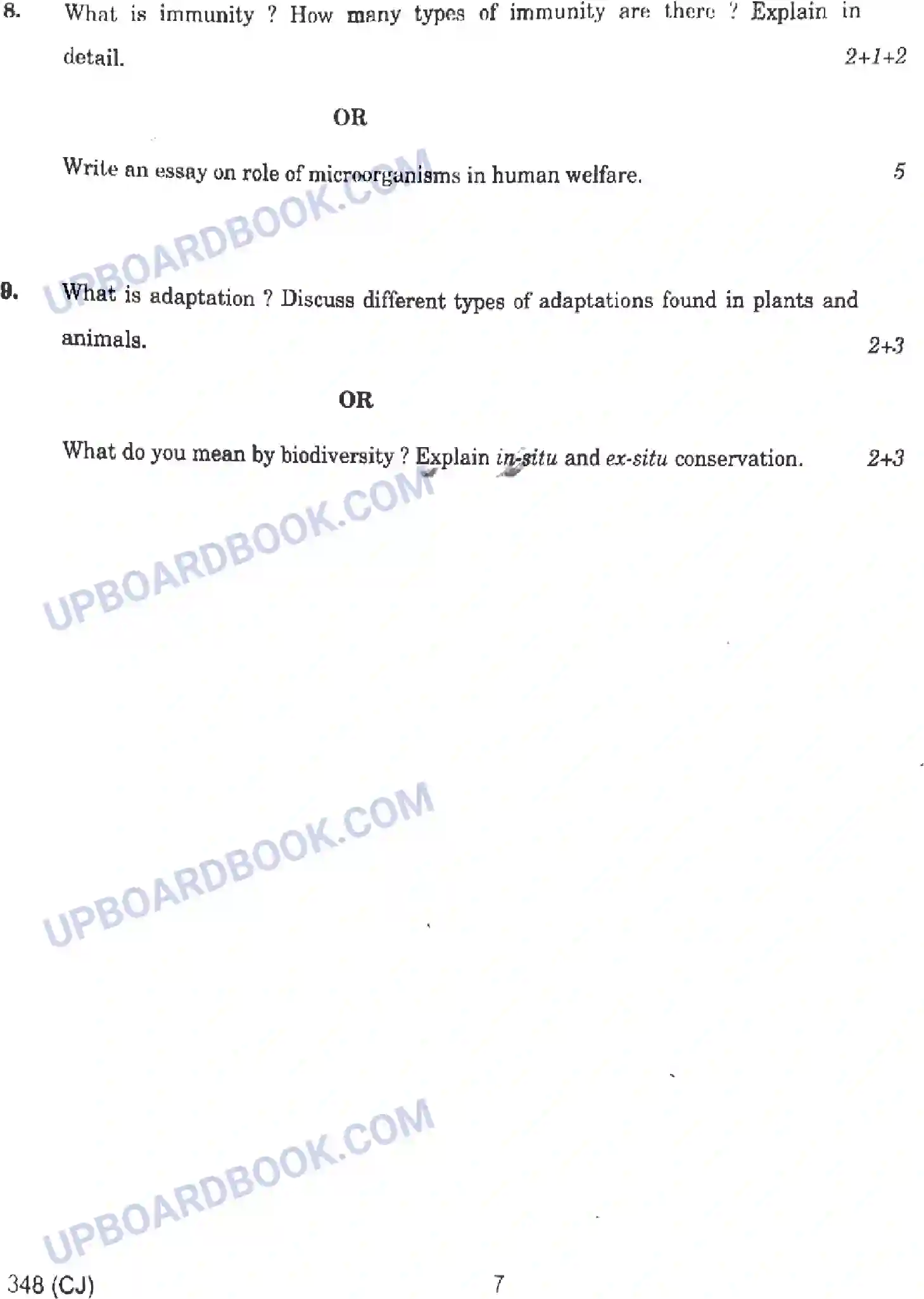 UP Board Class 12th Biology - 348-CJ - 2023 Previous Year Question Paper Image 7