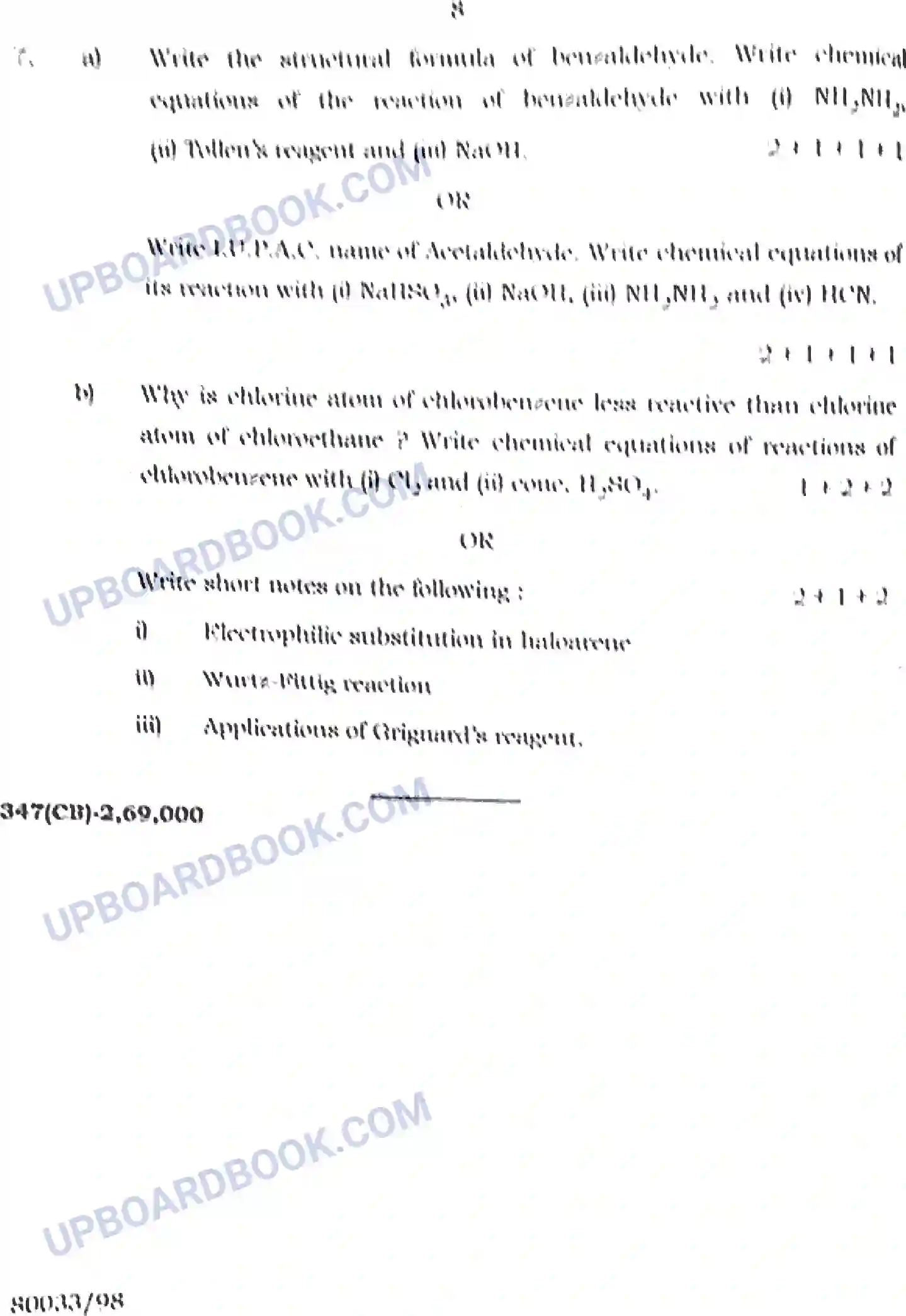 UP Board Class 12th Chemistry (347-CB) 2023 Previous Year Question Paper Image 8