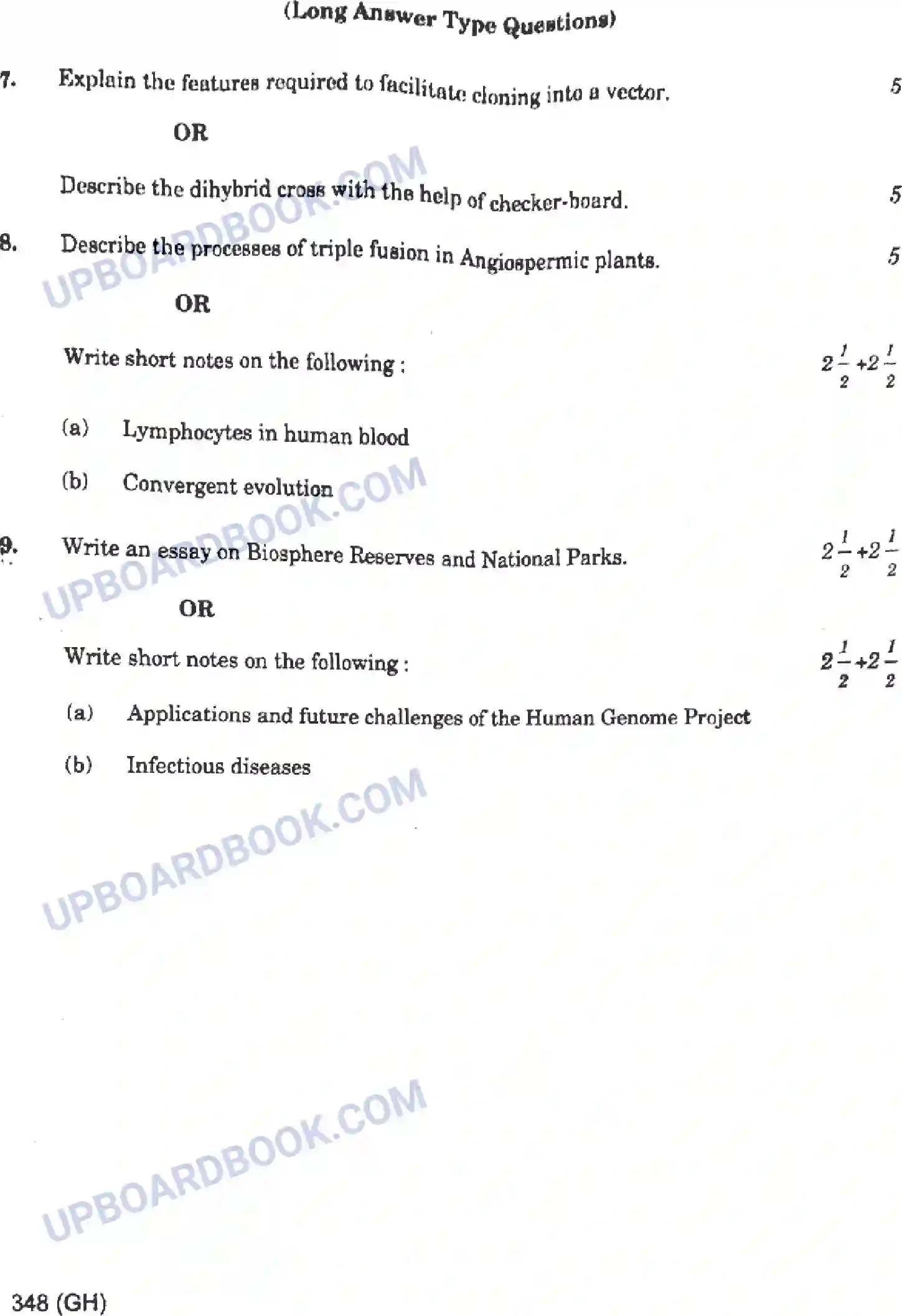 UP Board Class 12th Biology - 348-GH - 2024 Previous Year Question Paper Image 7