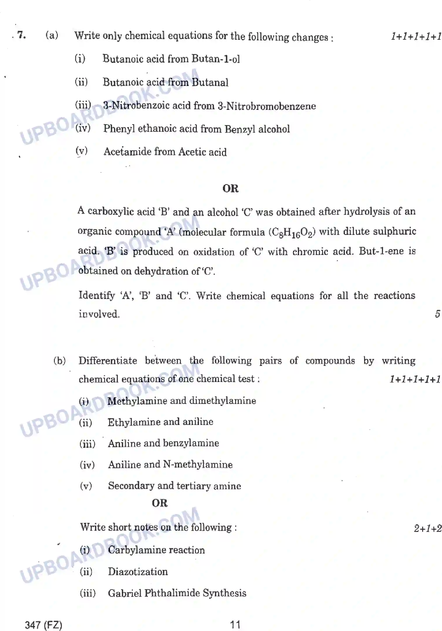 UP Board Class 12th Chemistry - 347-FZ - 2024 Previous Year Question Paper Image 11