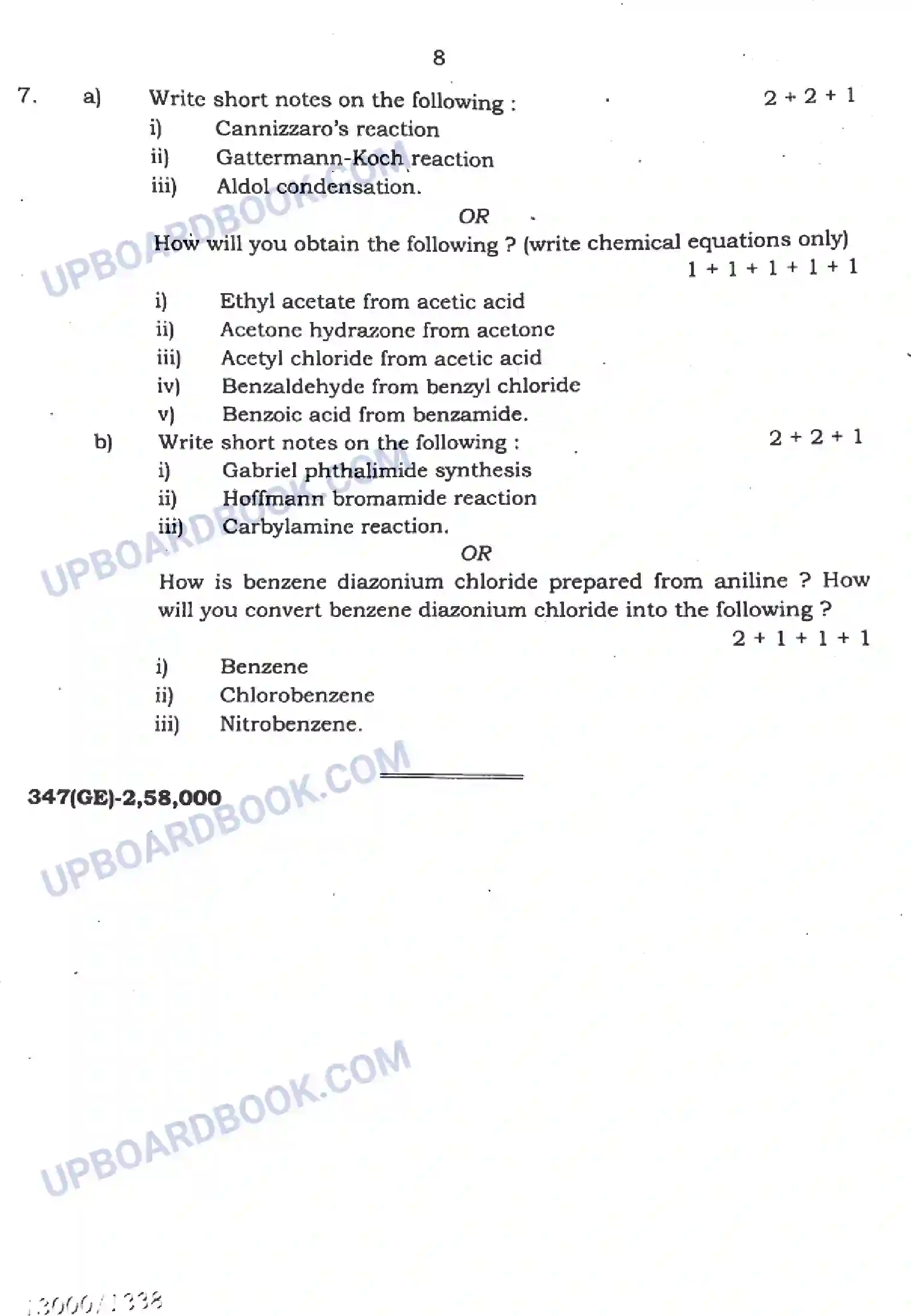 UP Board Class 12th Chemistry - 347-GE - 2024 Previous Year Question Paper Image 8