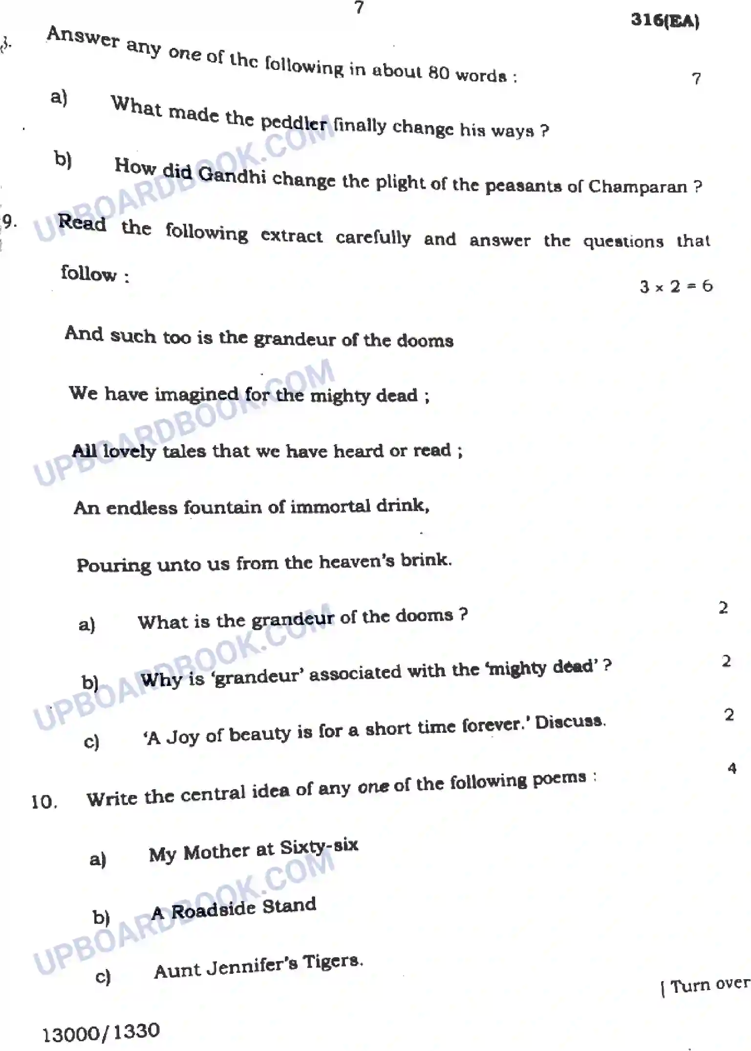 UP Board Class 12th English - 316-EA - 2024 Previous Year Question Paper Image 7