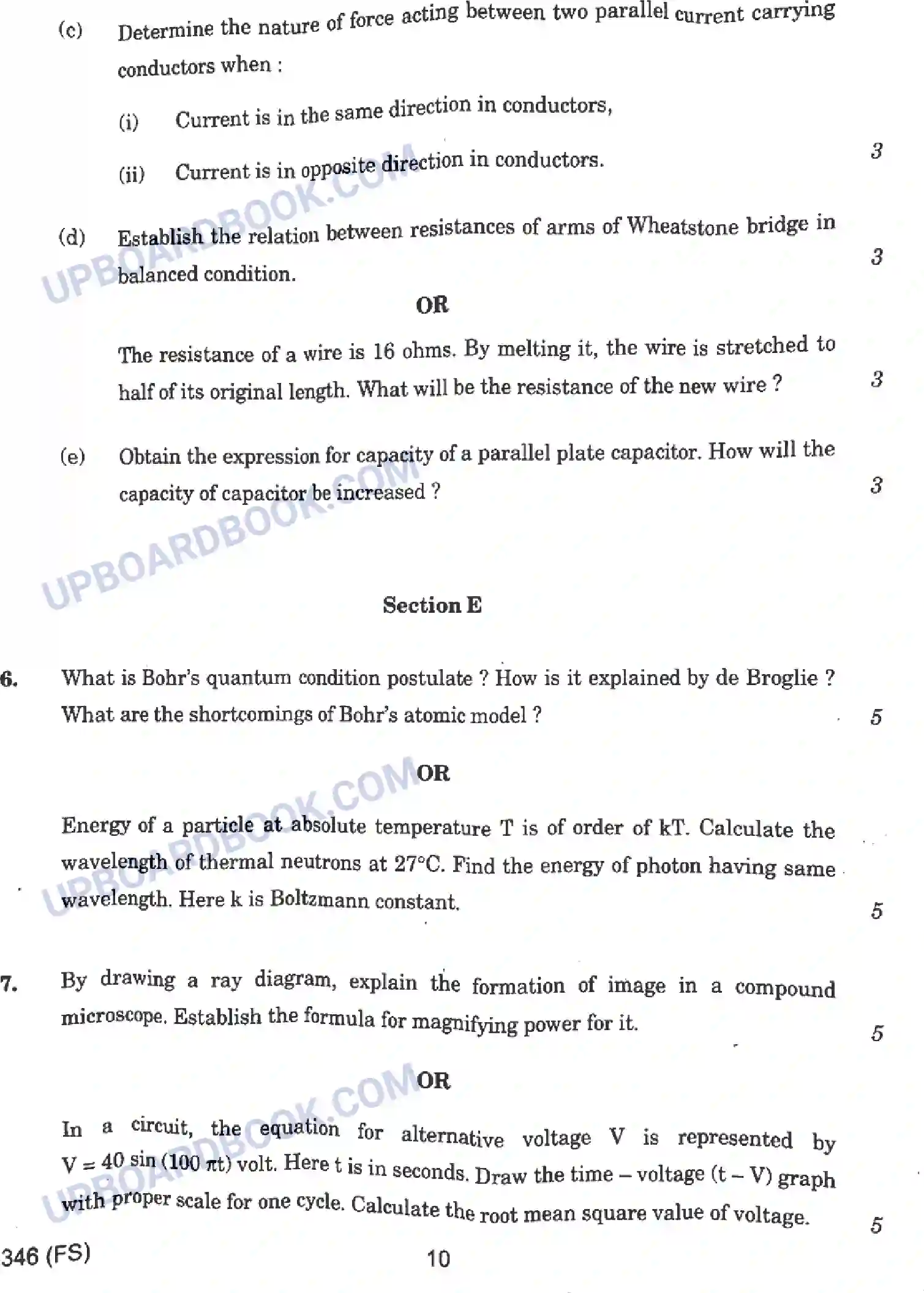 UP Board Class 12th Physics - 346-FS - 2024 Previous Year Question Paper Image 10