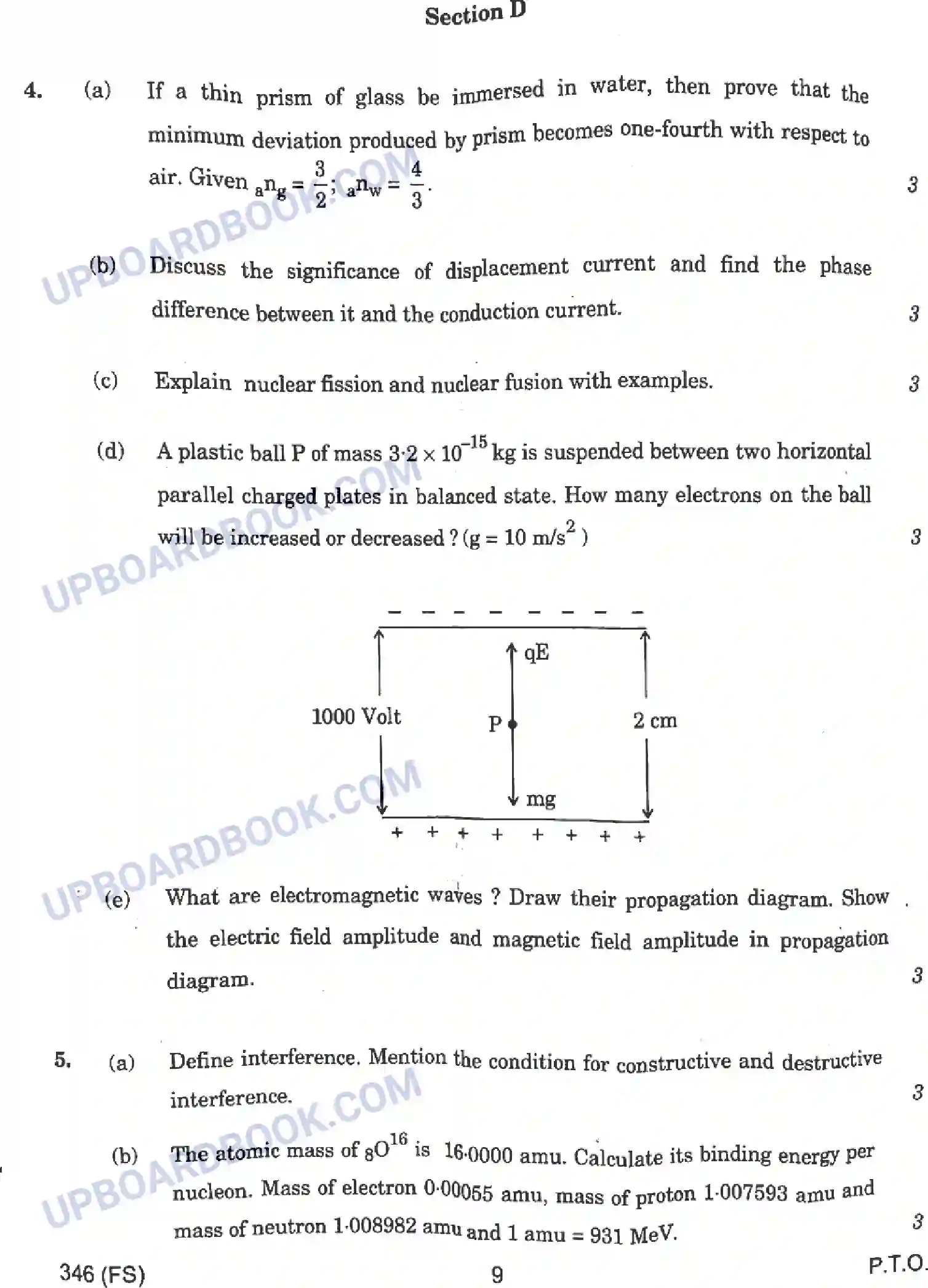 UP Board Class 12th Physics - 346-FS - 2024 Previous Year Question Paper Image 9