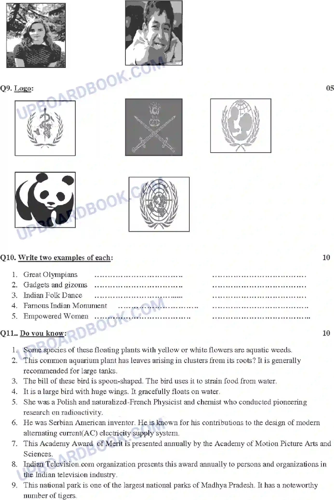 UP Board Class 6th Gk - Set-ABC - 2022 (E.M) Previous Year Question Paper Image 3