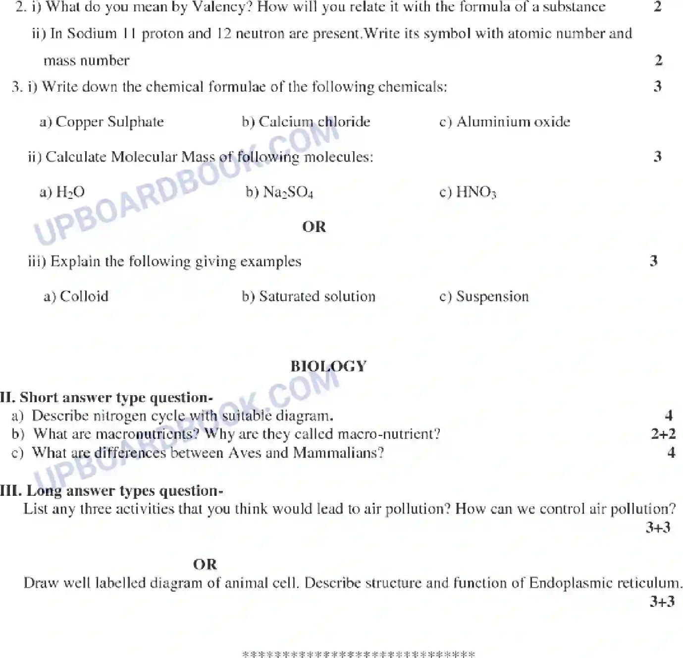 UP Board Class 9th Science 2022 (Set BCD) EM Previous Year Question Paper Image 3