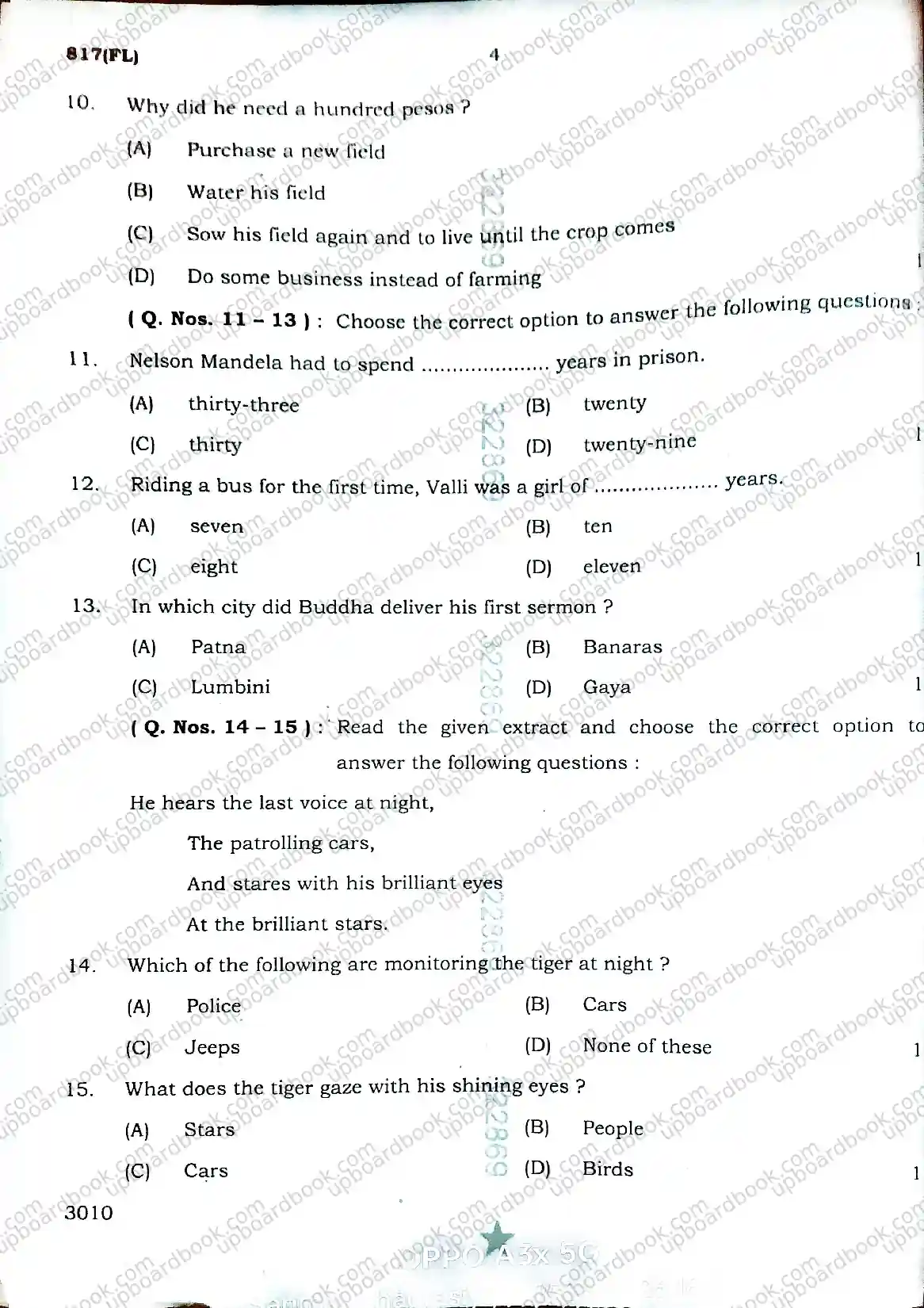 UP Board Class 10th English-817(FL)-2026 Previous Year Question Paper Image 4