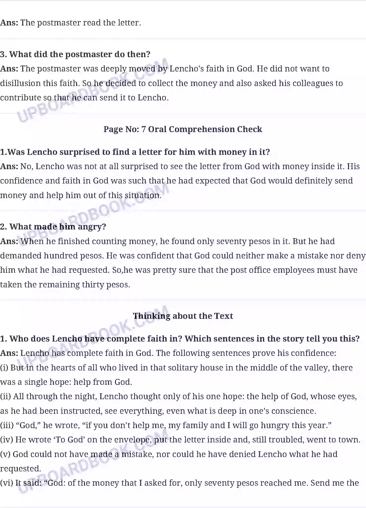 UP Board Solution class 10 English 1. A Letter to God Image 2