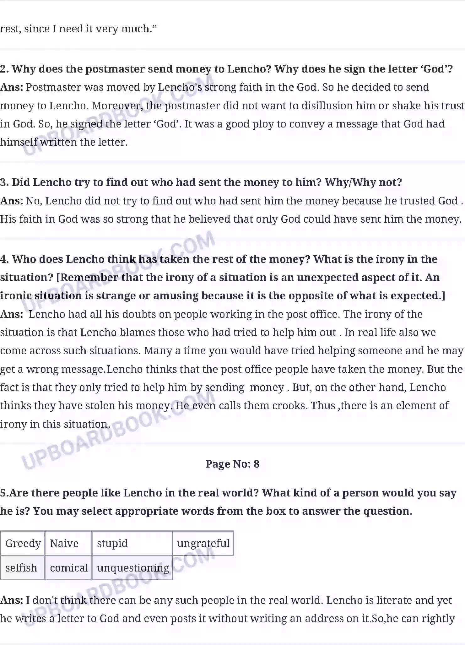 UP Board Solution class 10 English 1. A Letter to God Image 3
