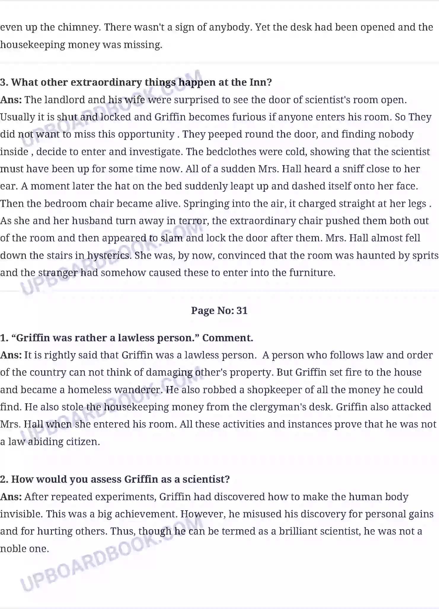 UP Board Solution class 10 English 5. Footprints without Feet Image 2