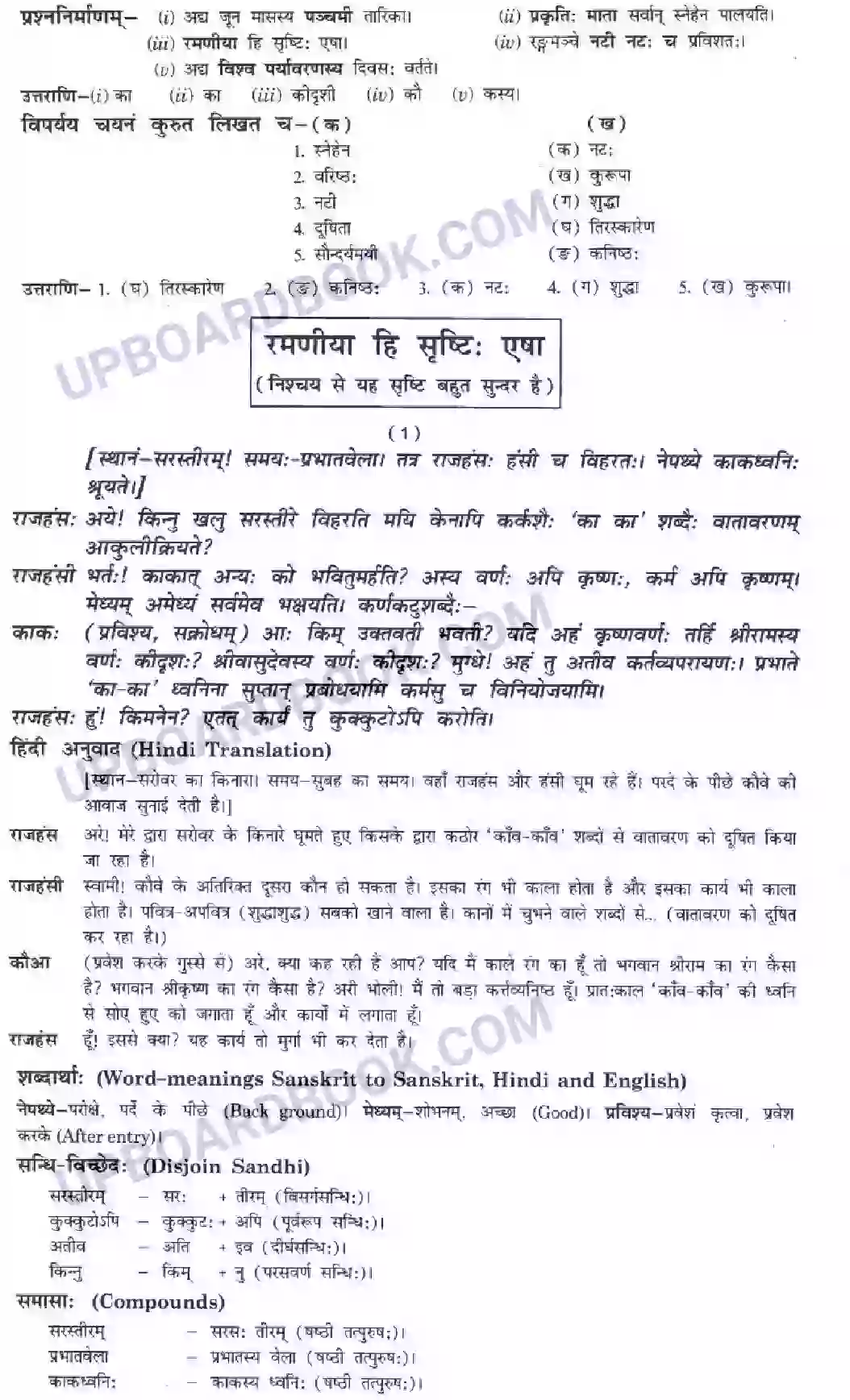UP Board Solution Class 10 Hindi 7. रमणीया की सृष्टि - ऐषा Image 2