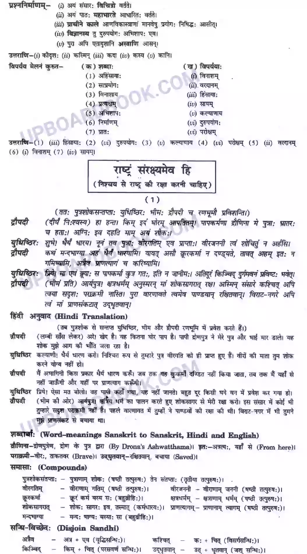 UP Board Solution Class 10 Hindi 9. राट्रं संरषयमेव ही Image 2