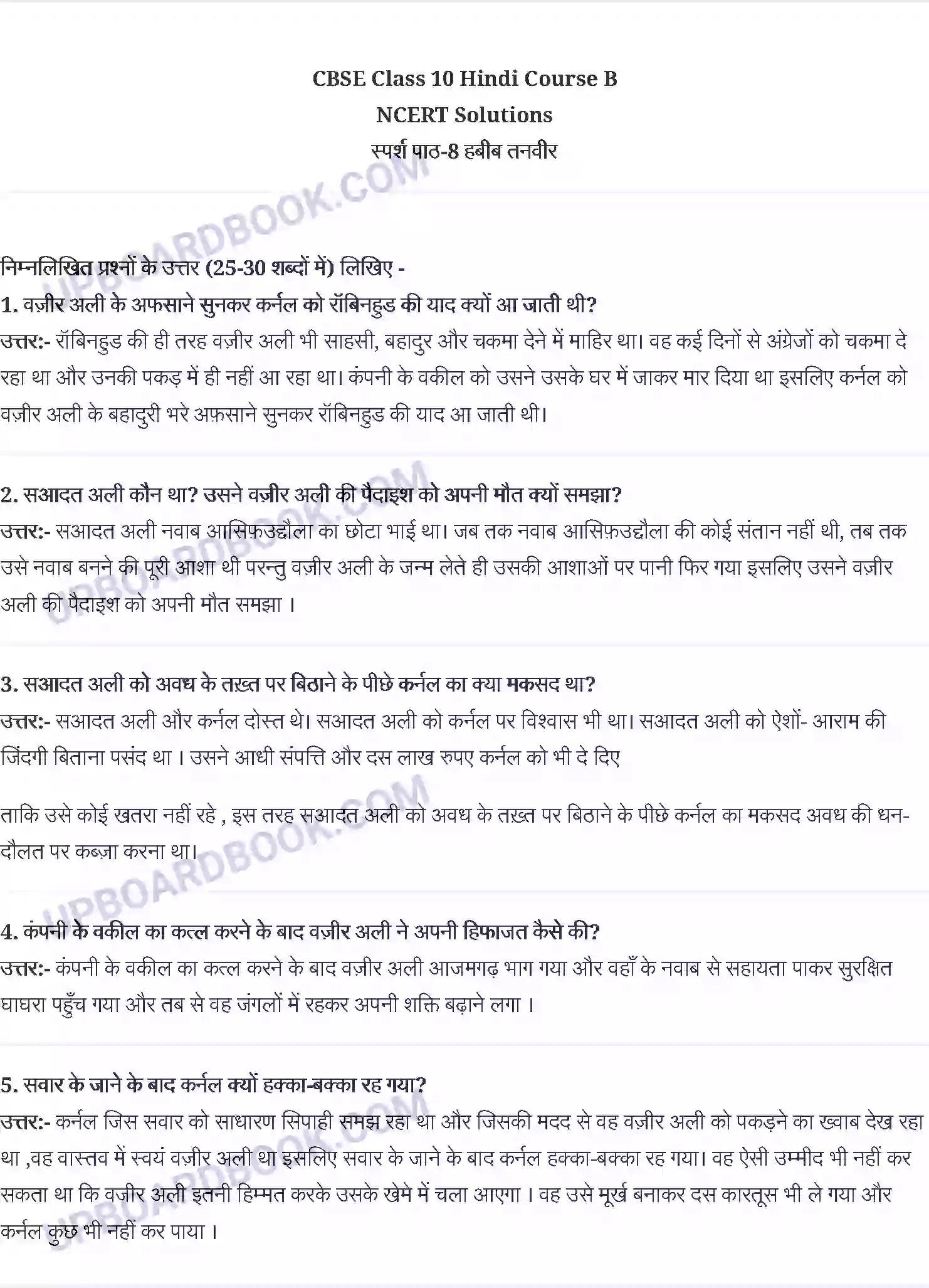 UP Board Solution Class 10 Hindi 17. हबीब तनवीर Image 1
