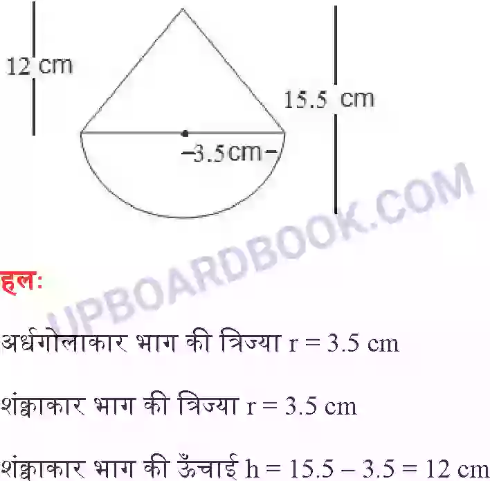 UP Board Solution Class 10 Maths 13. पृष्ठीय क्षेत्रफल और आयतन Image 3