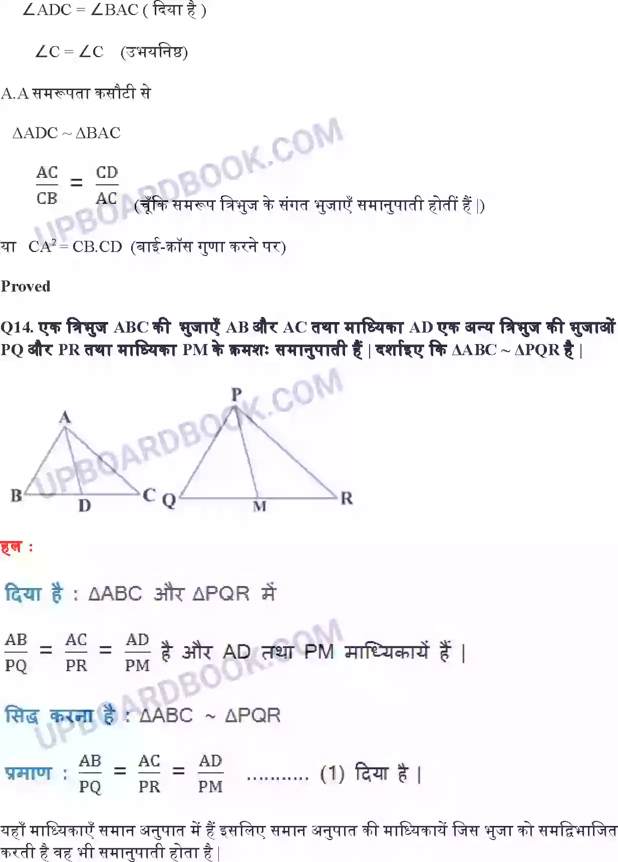 UP Board Solution class 10 Maths 6. त्रिभुज Image 30