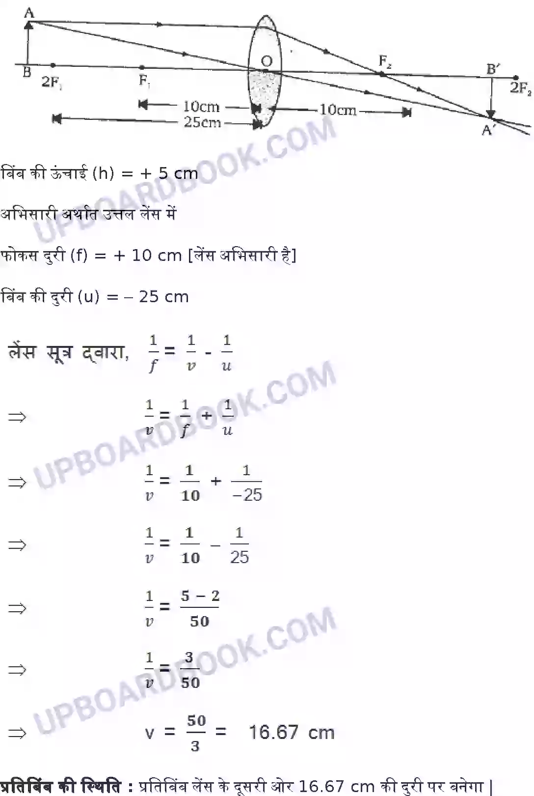 UP Board Solution Class 10 Science 10. प्रकाश परावर्तन तथा अपवर्तन Image 10