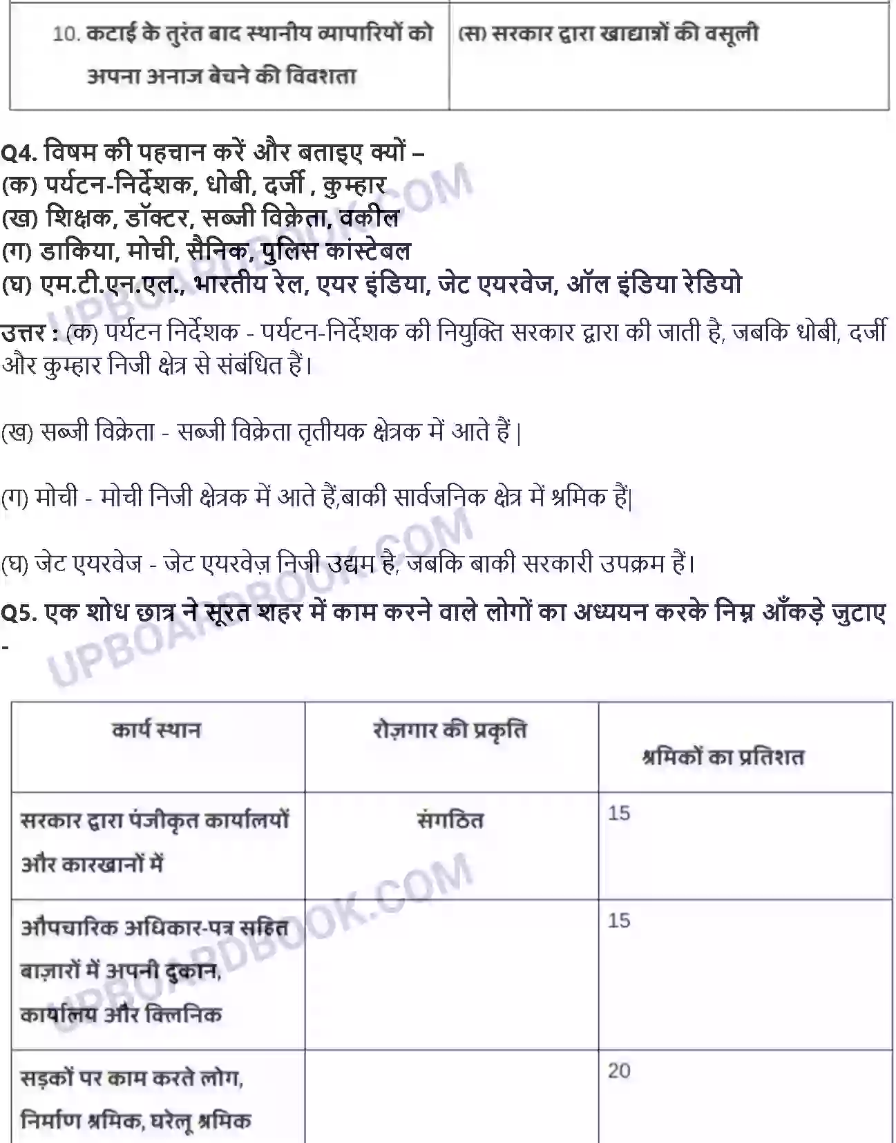 UP Board Solution class 10 Social Science 2. भारतीय अर्थव्यवस्था के क्षेत्रक Image 3