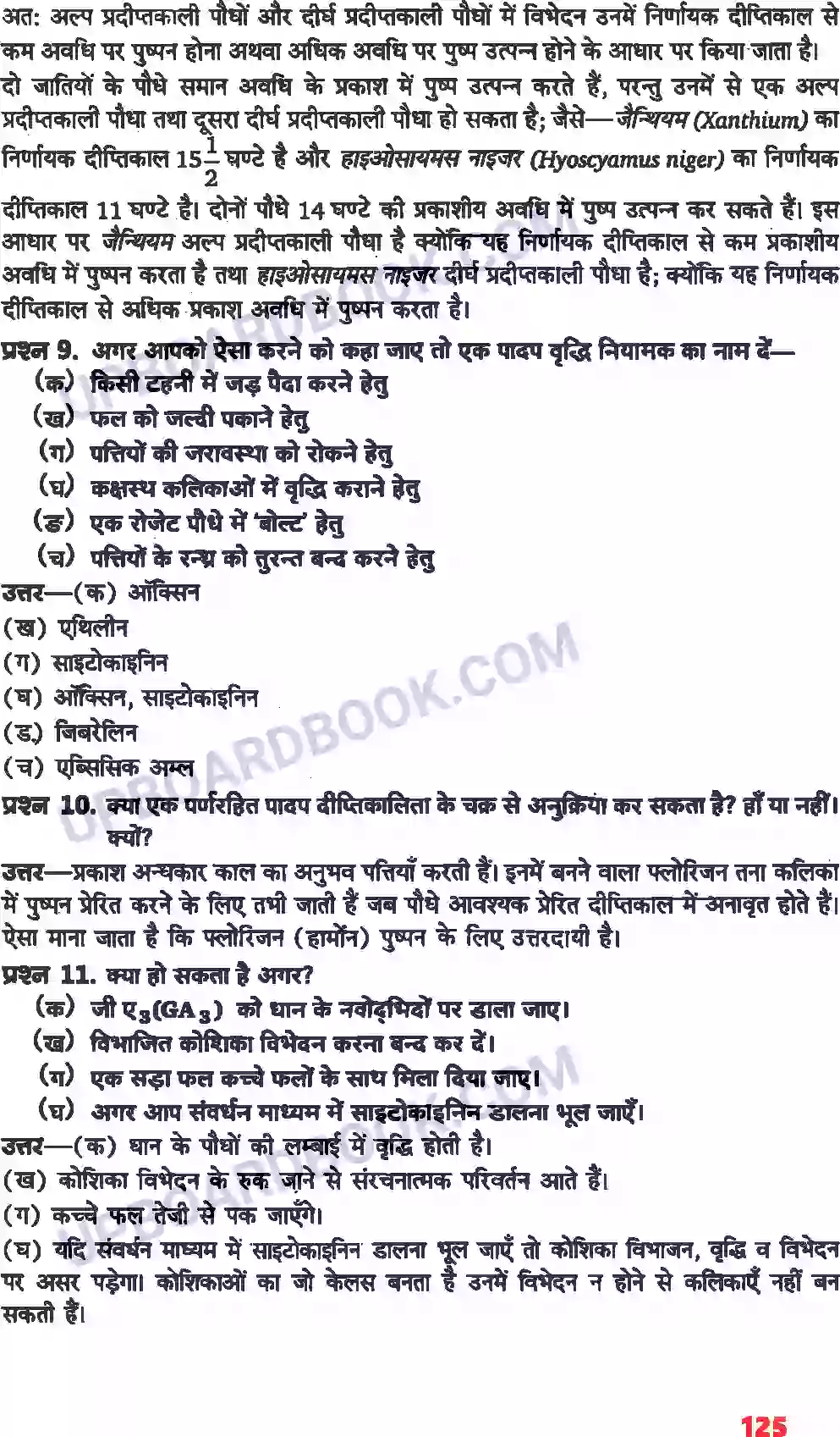 UP Board Solution class 11 Biology 15. पादप वृद्धि एवं परिवर्धन Image 10