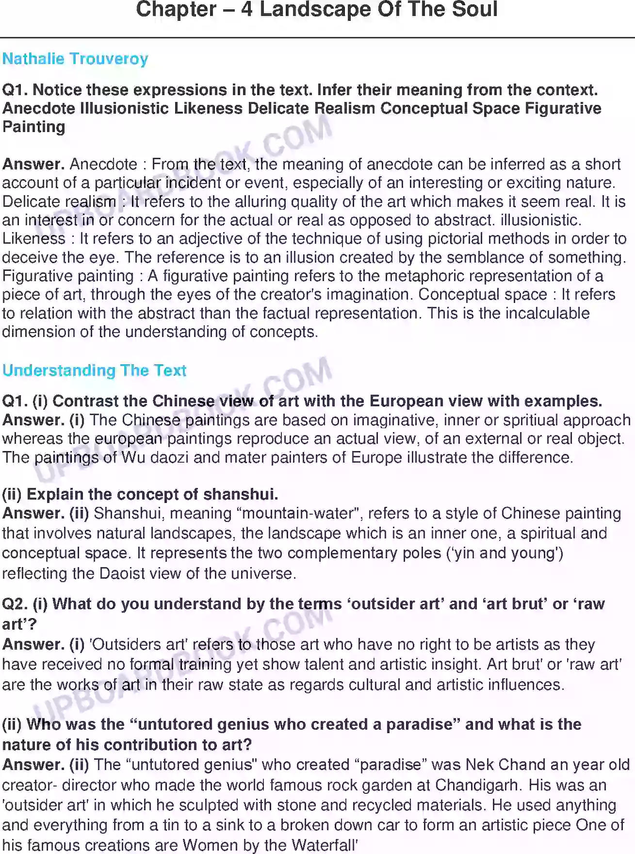 UP Board Solution class 11 English 4. Landscape of the Soul Image 1