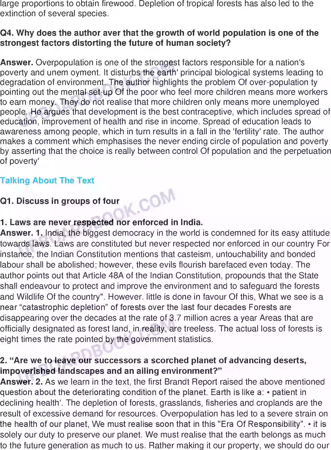 UP Board Solution class 11 English 5. The Ailing Planet the Green Movement’s Role Image 2