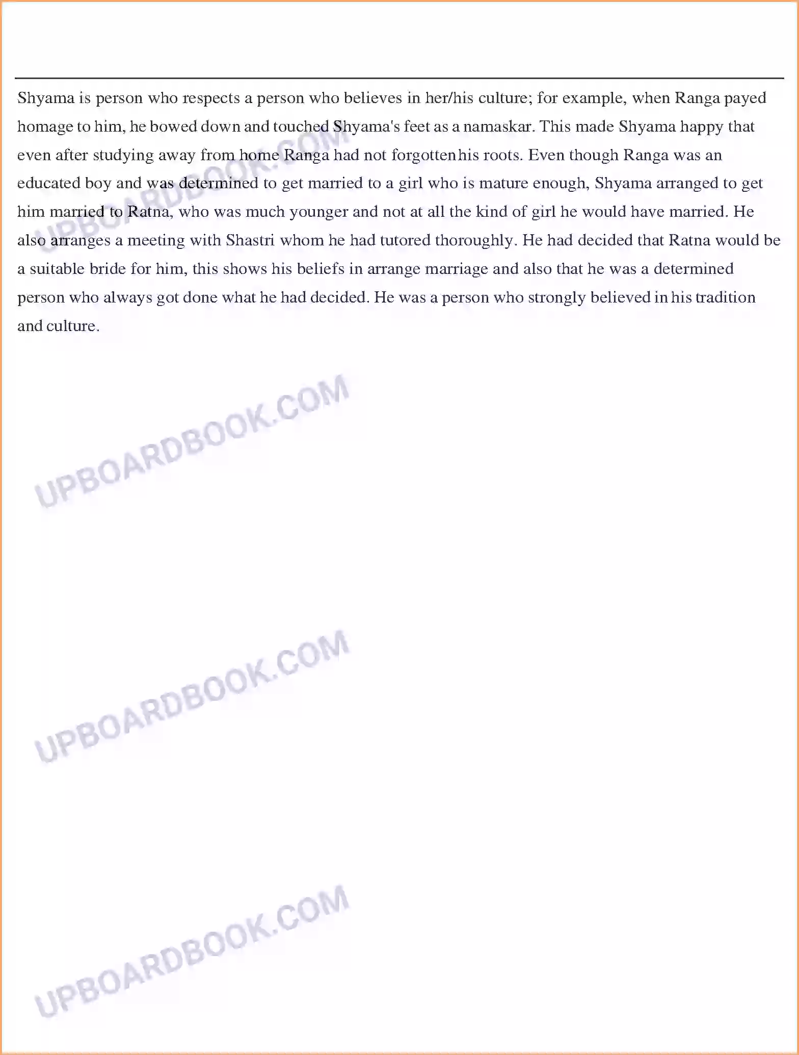 UP Board Solution class 11 English 3. Ranga’s Marriage Image 3