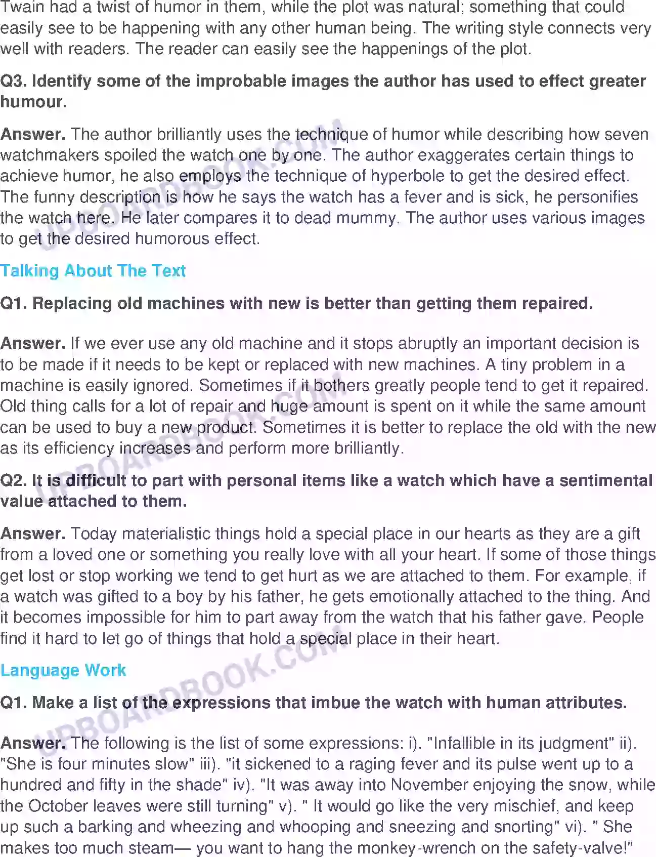 UP Board Solution class 11 English 21. My Watch - (Essays) Image 3