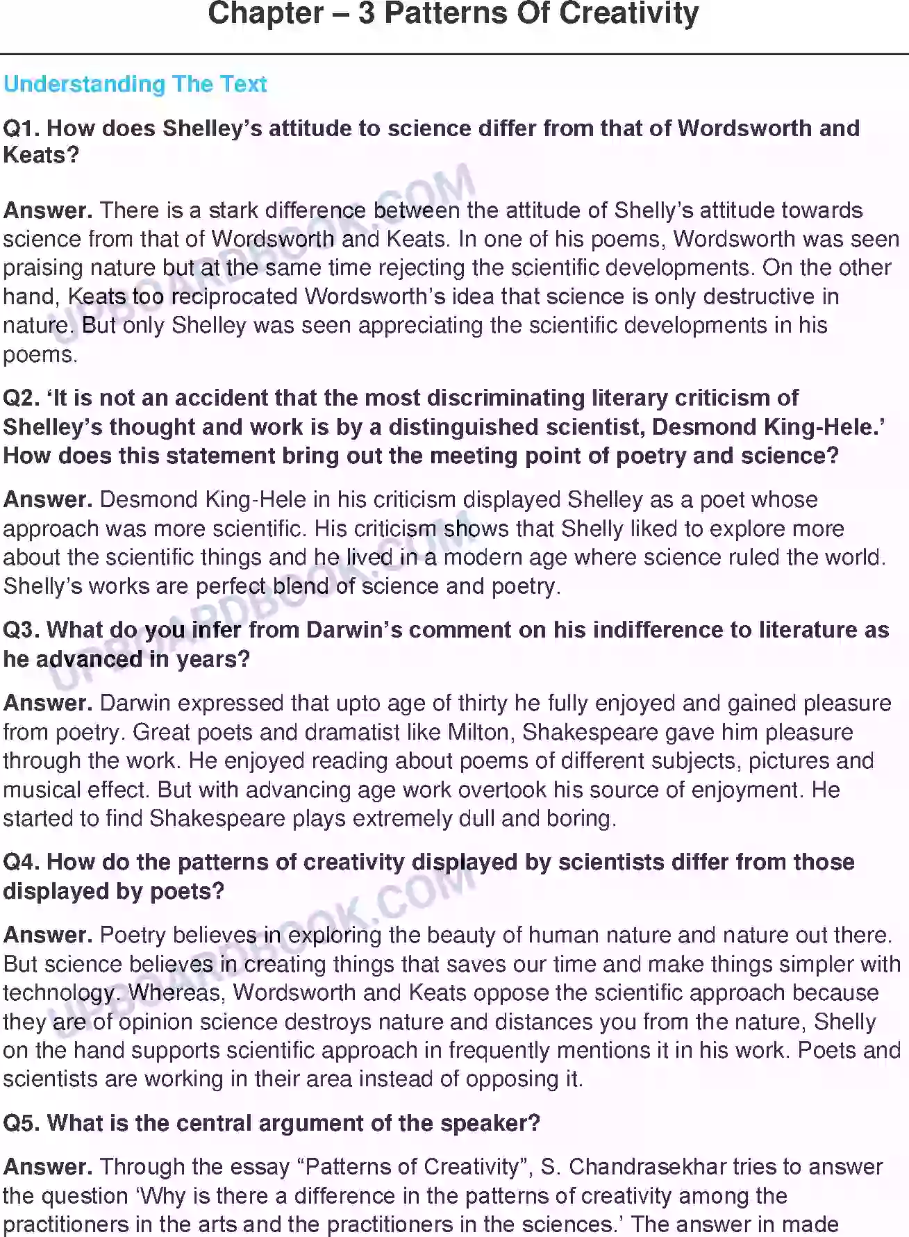 UP Board Solution class 11 English 23. Patterns Of Creativity - (Essays) Image 1