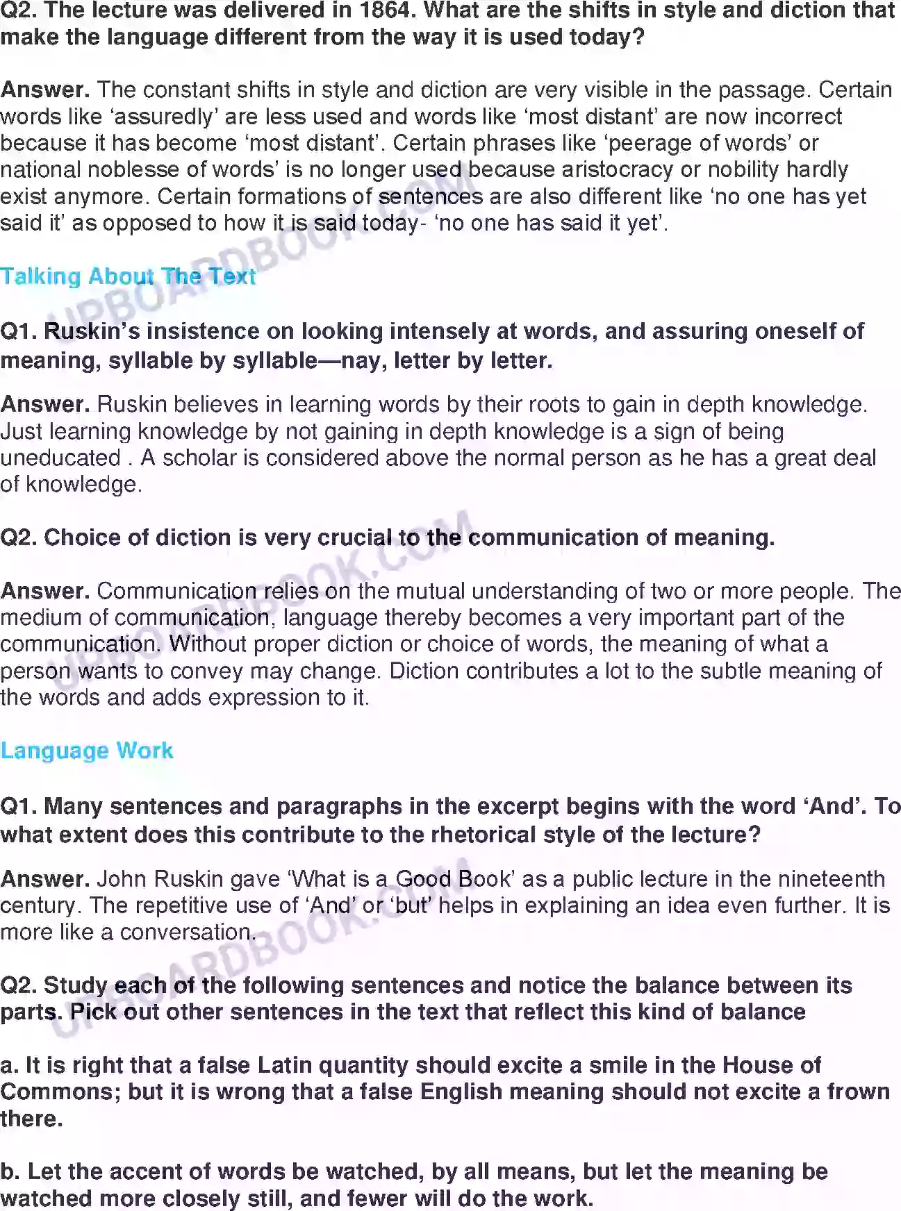 UP Board Solution class 11 English 25. What Is A Good Book - (Essays) Image 2