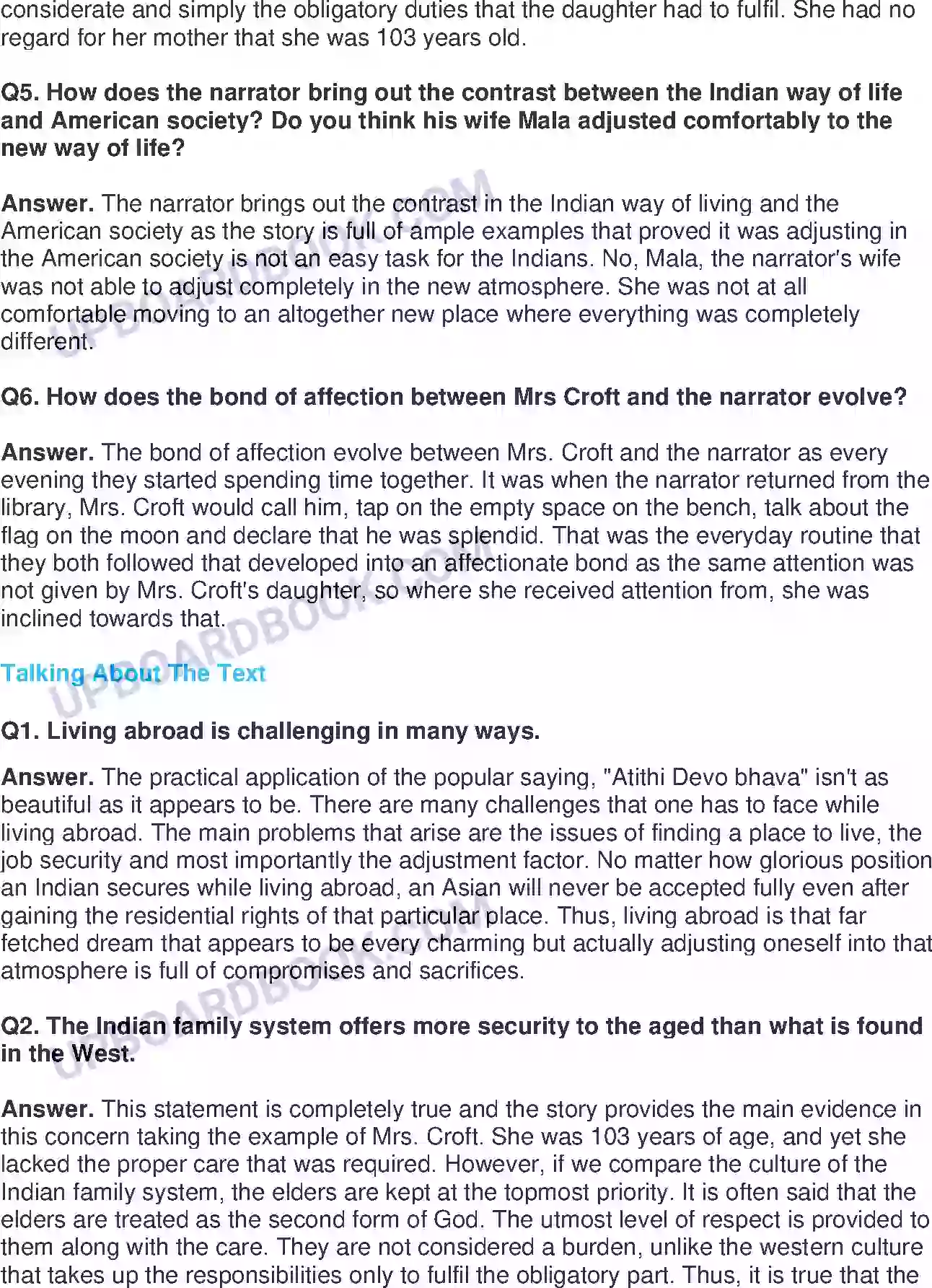 UP Board Solution class 11 English 6. The Third And Final Continent - (Short Stories) Image 2